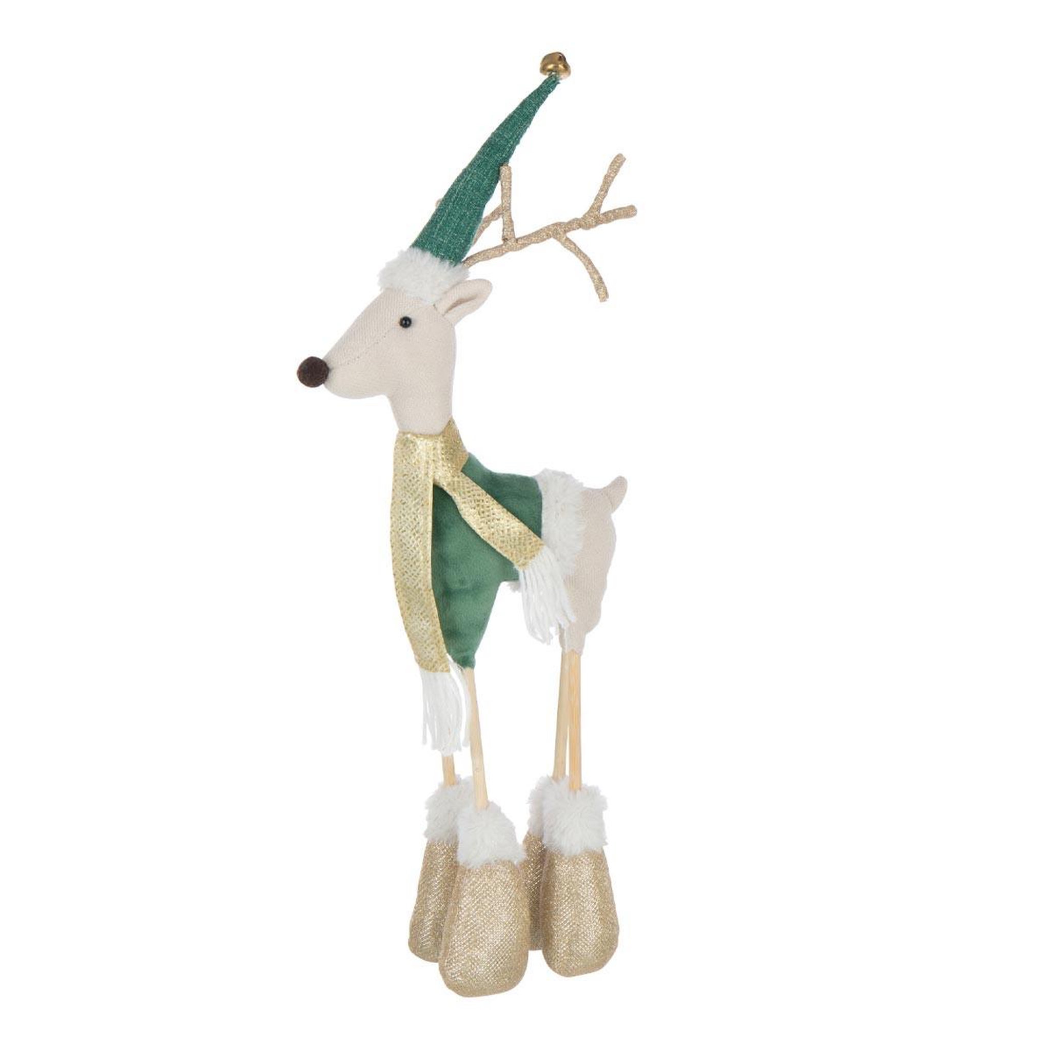 J-LINE Statue déco renne  debout  61cm multicolore