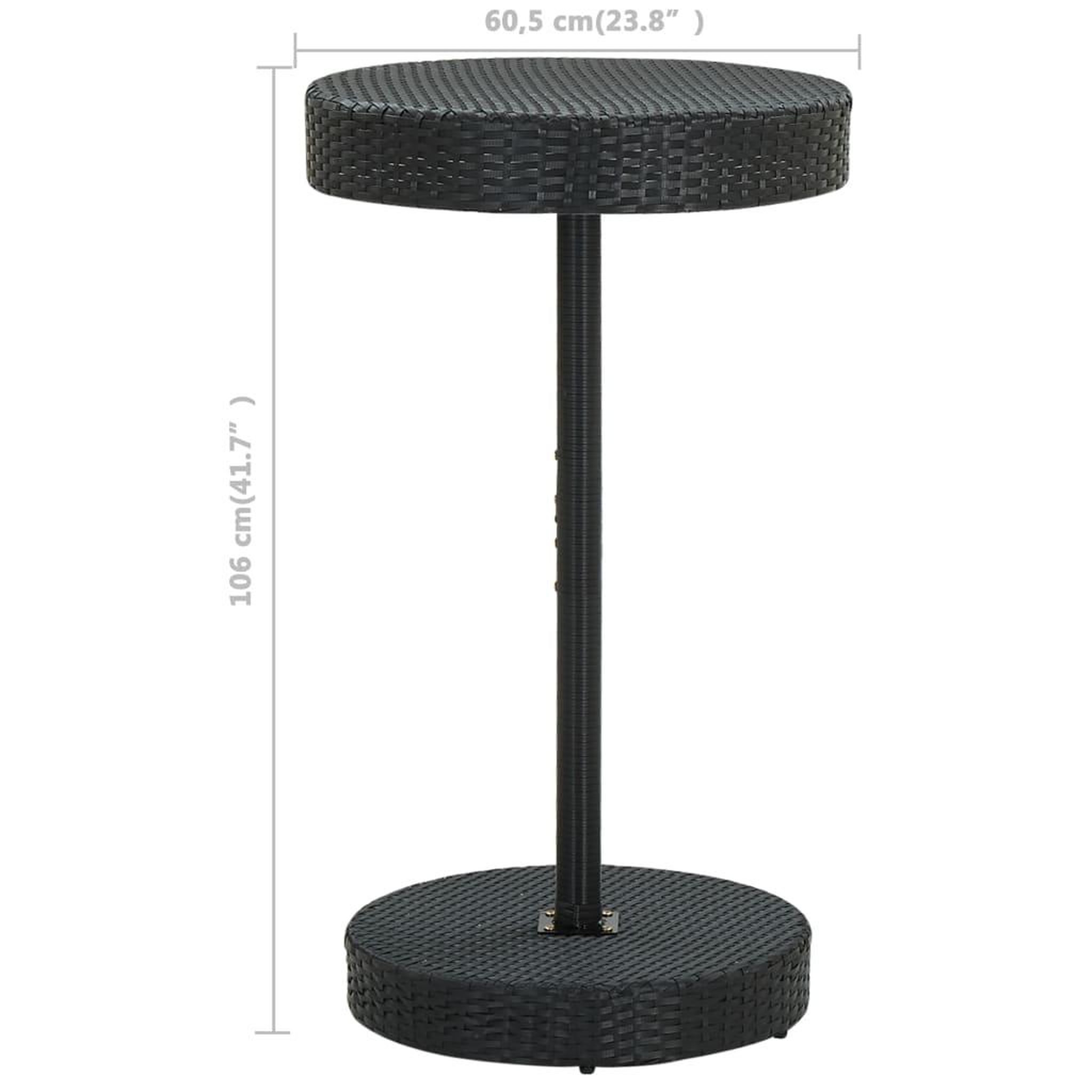 Voir la diapositive 6 : VIDAXL Ensemble de bar de jardin 3 pcs et coussins Resine tressee Noir