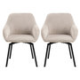 Voir la diapositive 3 : LISA DESIGN Juno - lot de 2 chaises pivotantes - pieds en acier - en tissu