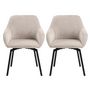 Voir la diapositive 3 : LISA DESIGN Juno - lot de 2 chaises pivotantes - pieds en acier - en tissu