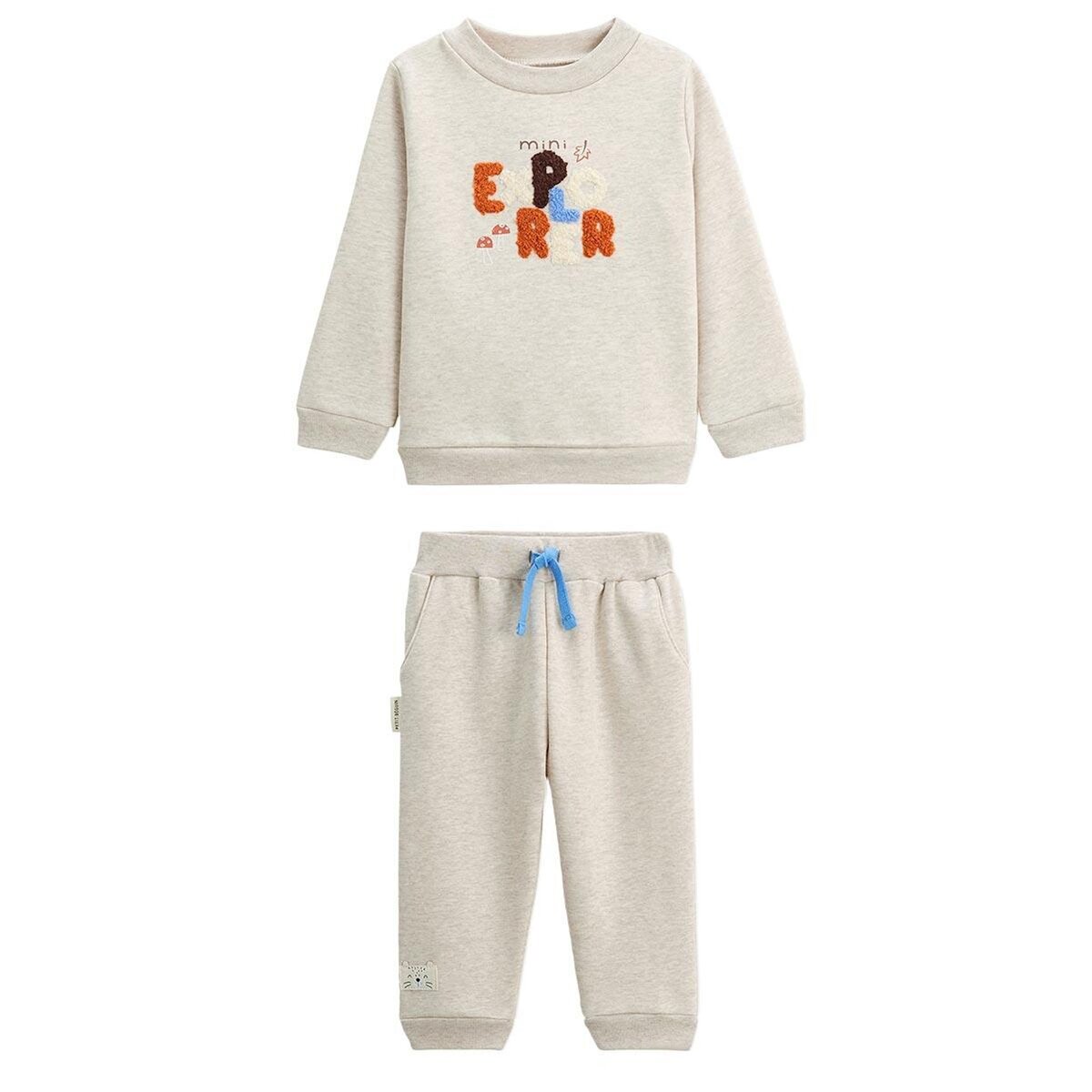 Petit Béguin Ensemble enfant sweat et pantalon en molleton Cracotte