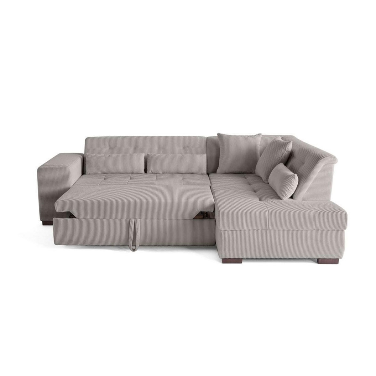 LISA DESIGN Vermont - canapé d'angle droit - 5 places - convertible - en velours côtelé