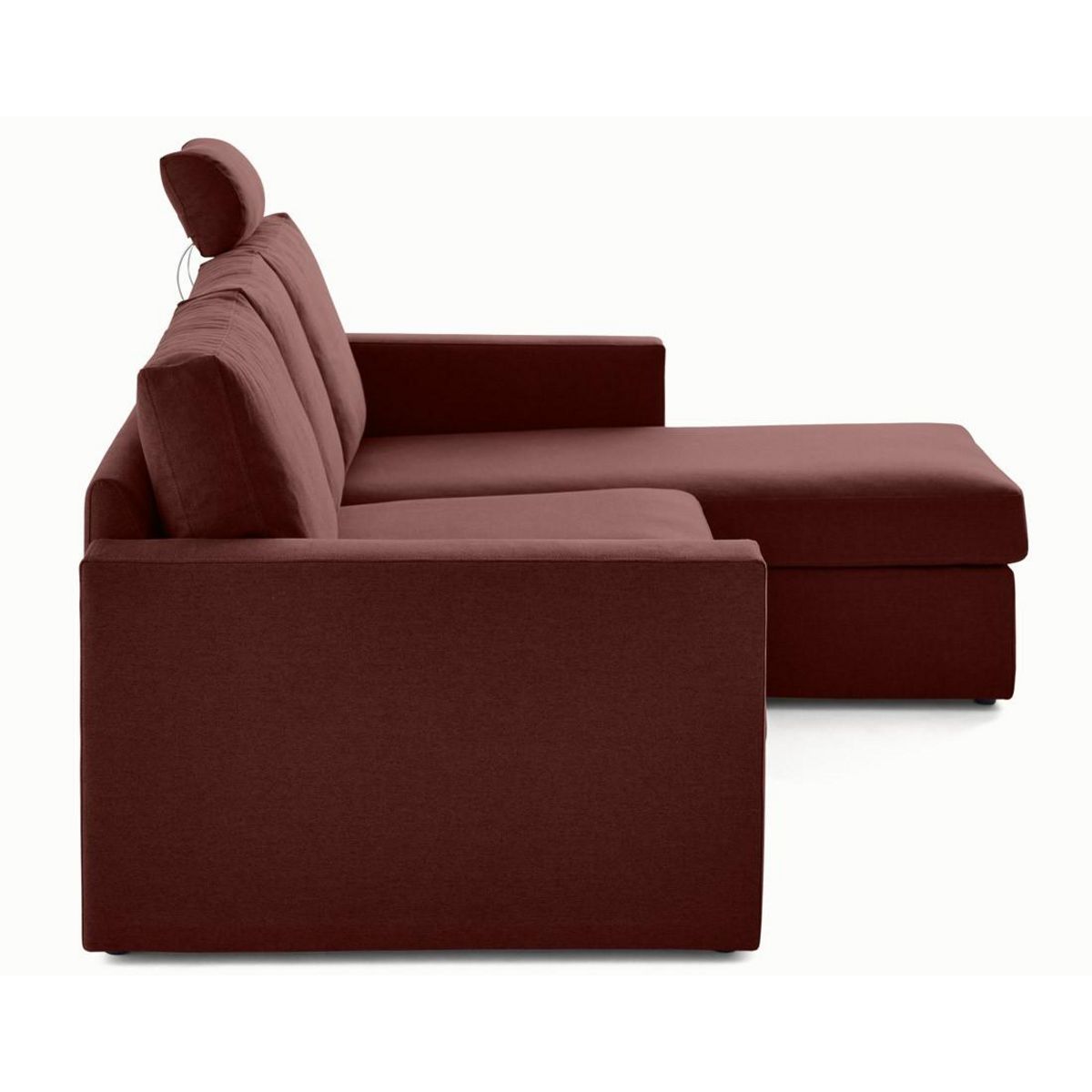 BEST MOBILIER Barrie - canapé d'angle réversible 4 places avec têtière amovible en tissu