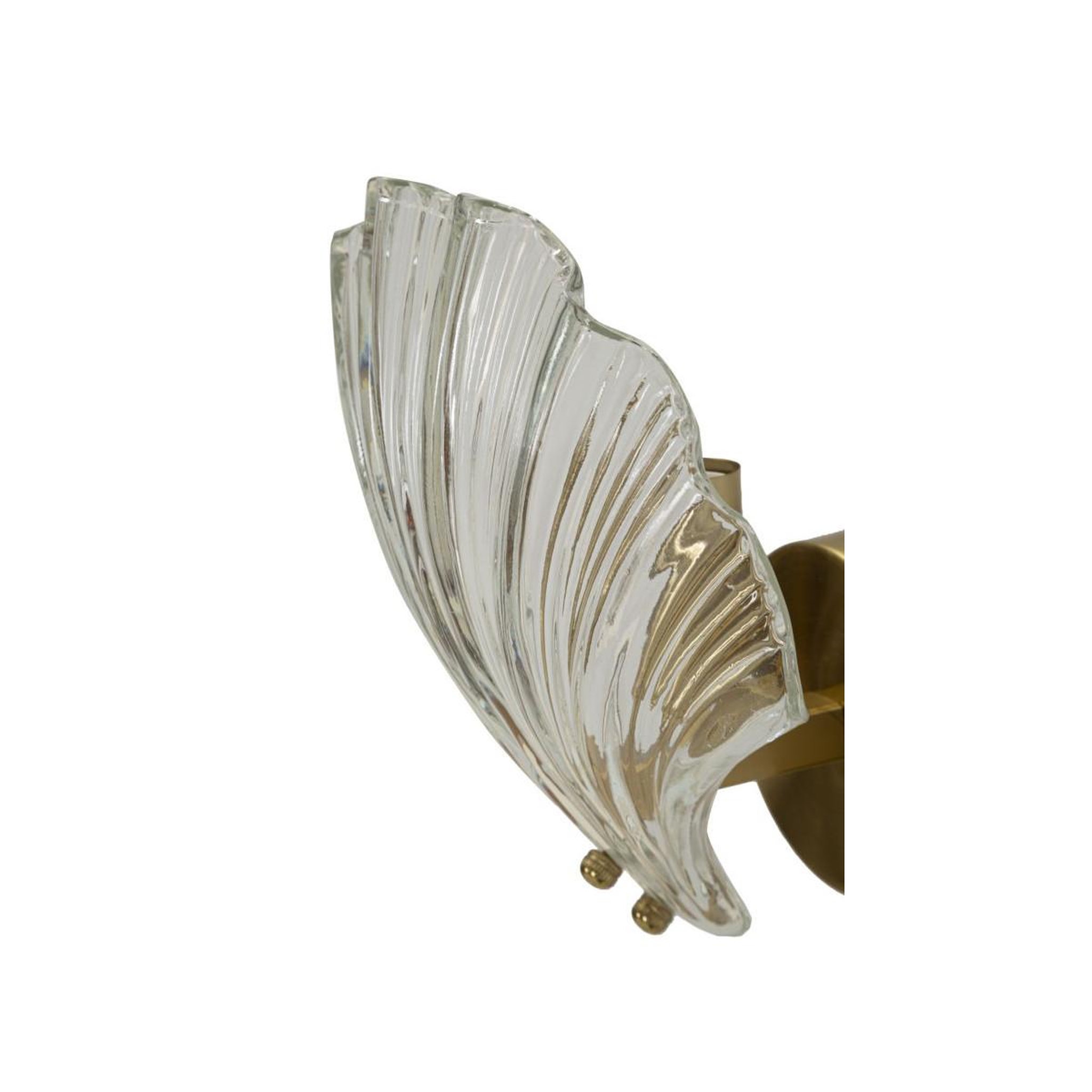 Voir la diapositive 4 : Paris Prix Applique murale en verre  coquillage  22cm transparent