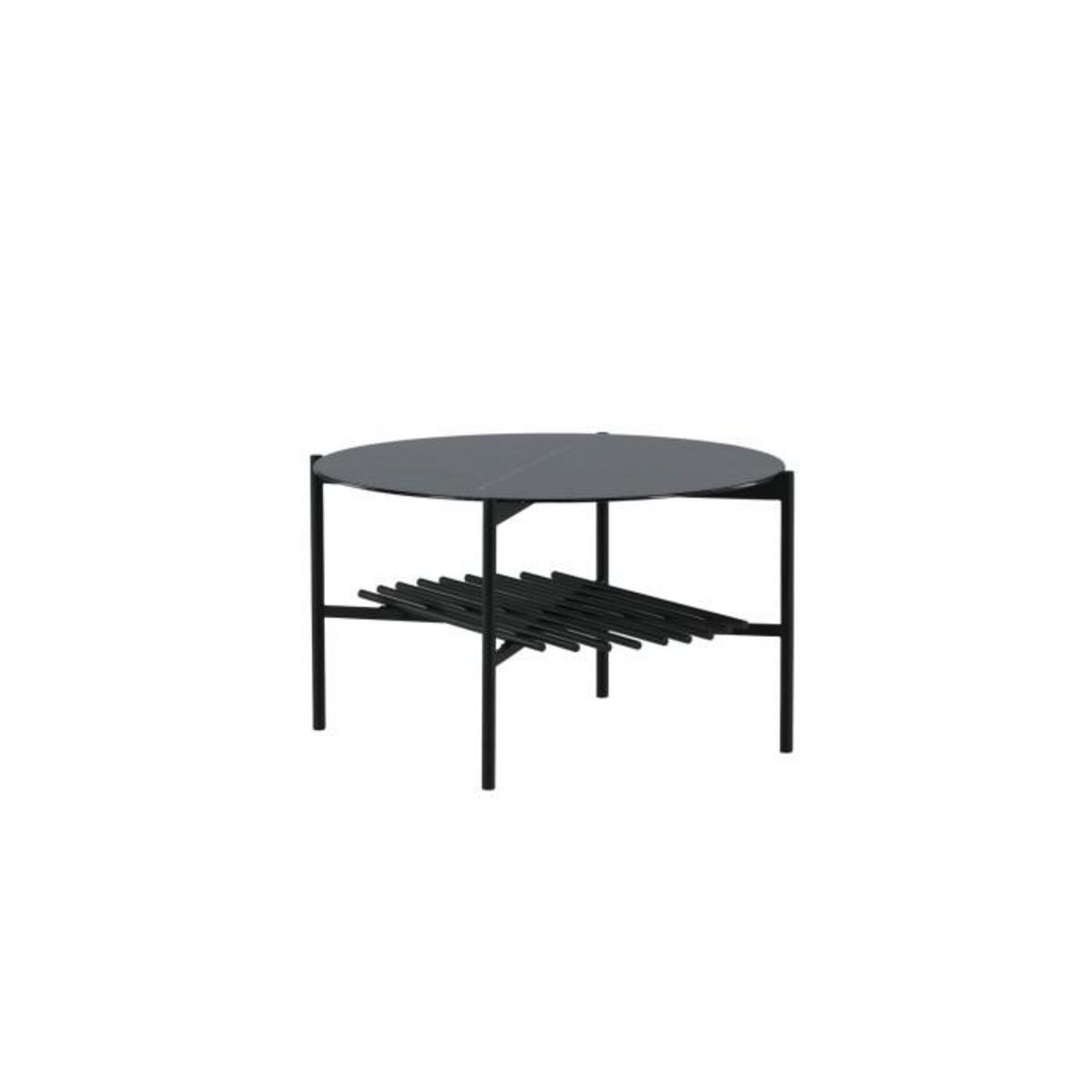 Paris Prix Table Basse en Verre  Von Staf  80cm Noir Marbre