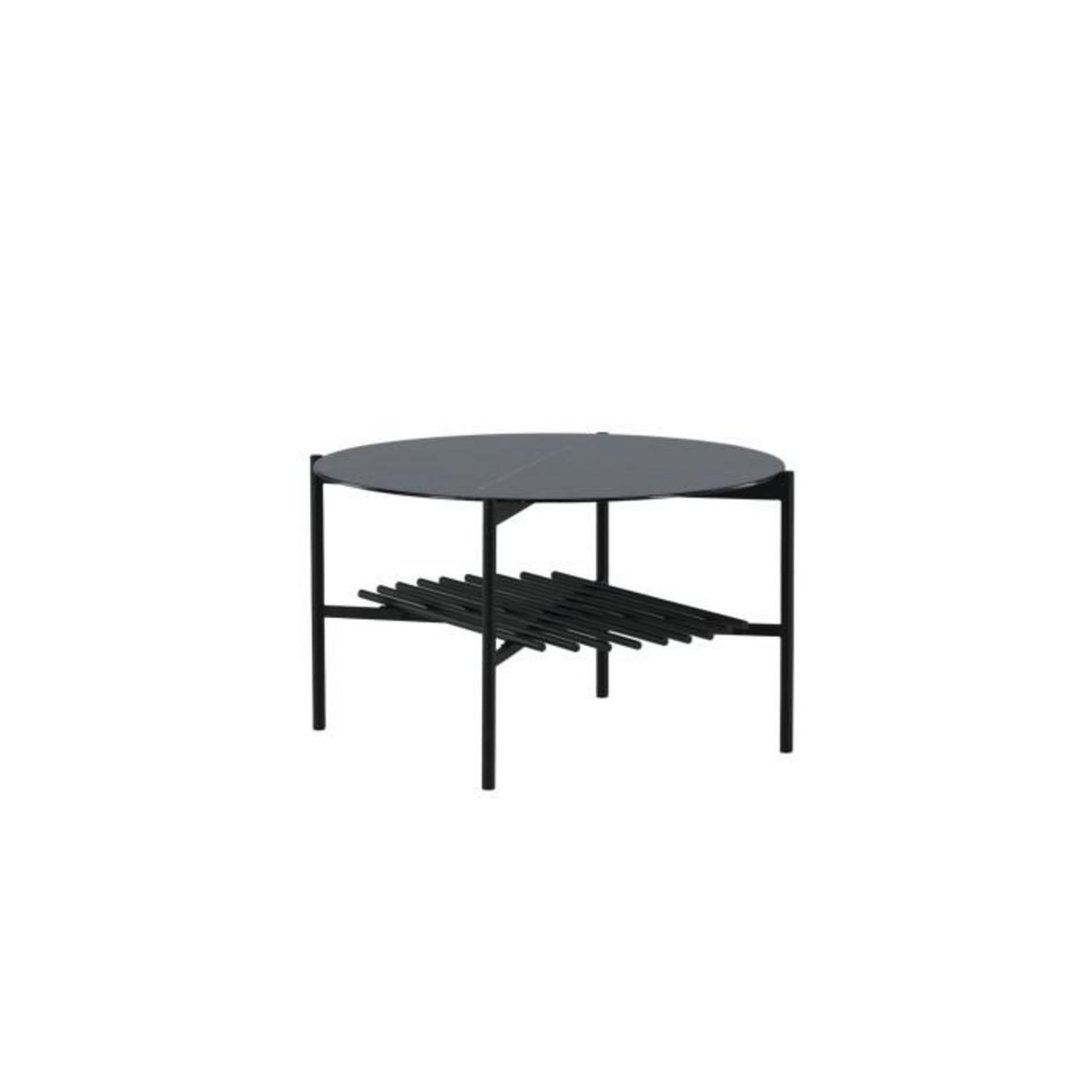 Paris Prix Table Basse en Verre  Von Staf  80cm Noir Marbre