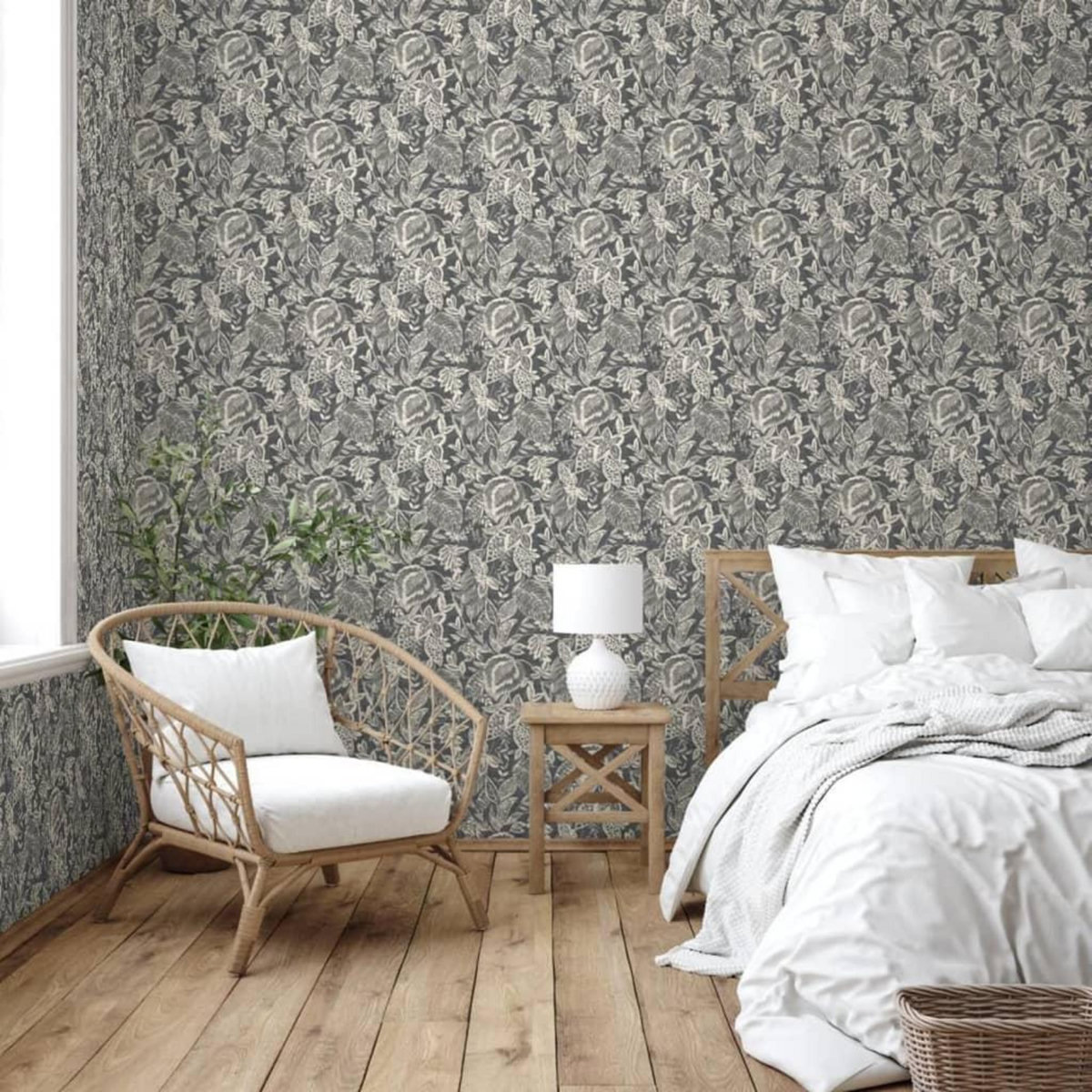 DUTCH WALLCOVERINGS DUTCH WALLCOVERINGS Papier peint Mae Noir et beige