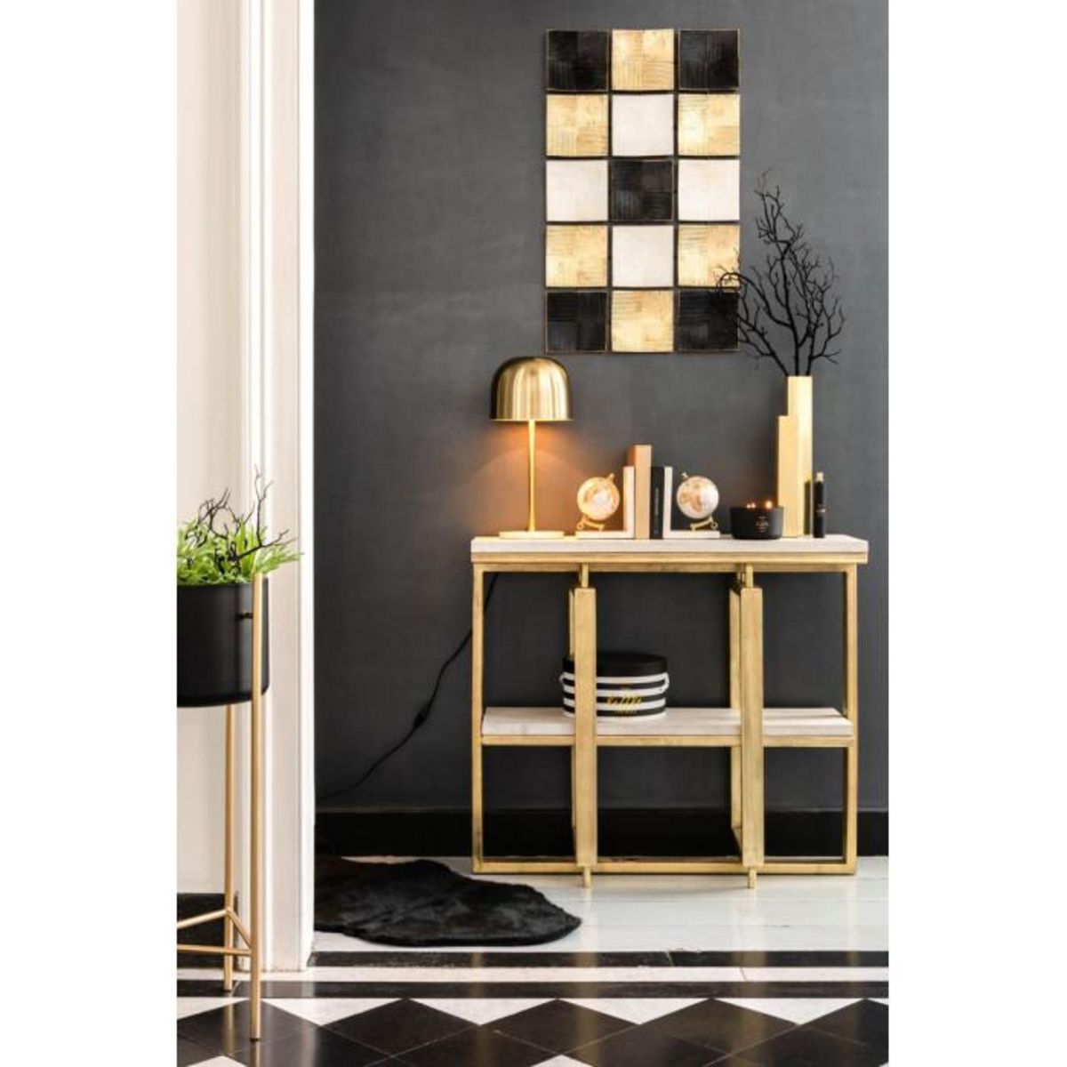 Paris Prix Tapis Imitation Fourrure  Lesley  60x96cm Noir