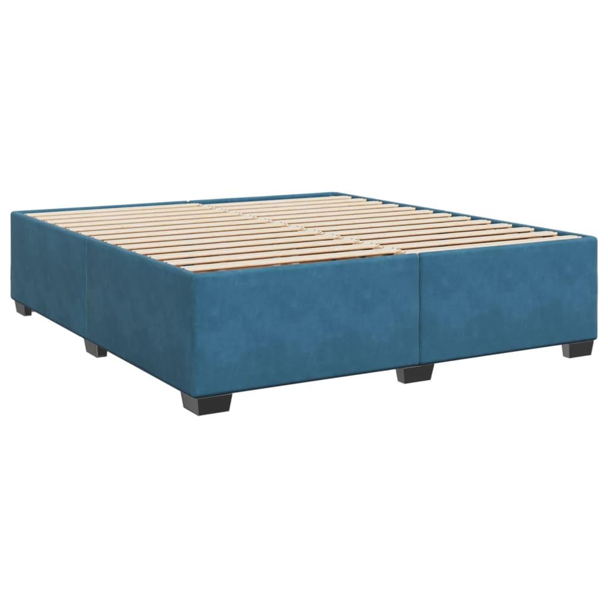 Voir la diapositive 3 : VIDAXL Cadre de lit sans matelas bleu 200x200 cm velours
