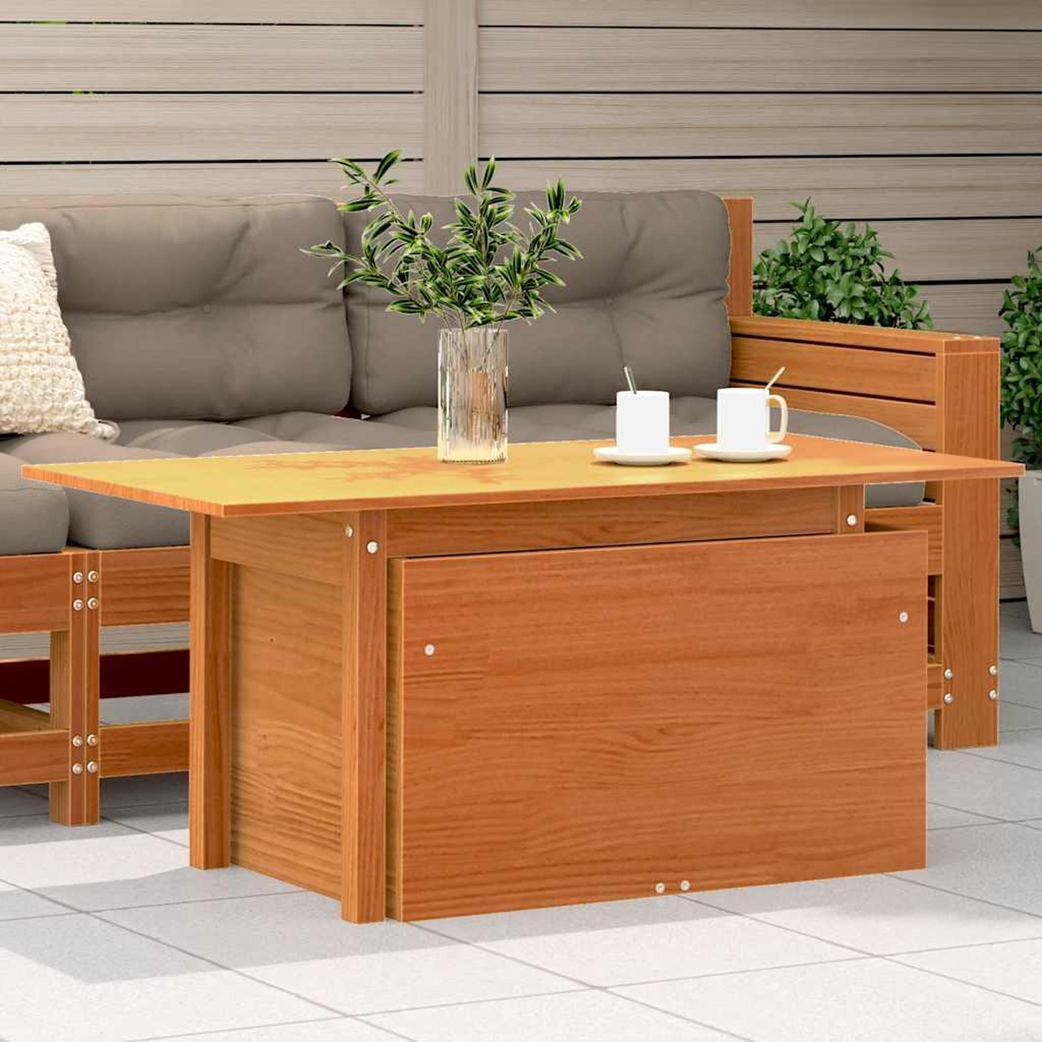 VIDAXL Table de jardin cire marron 100x50x75 cm bois massif de pin