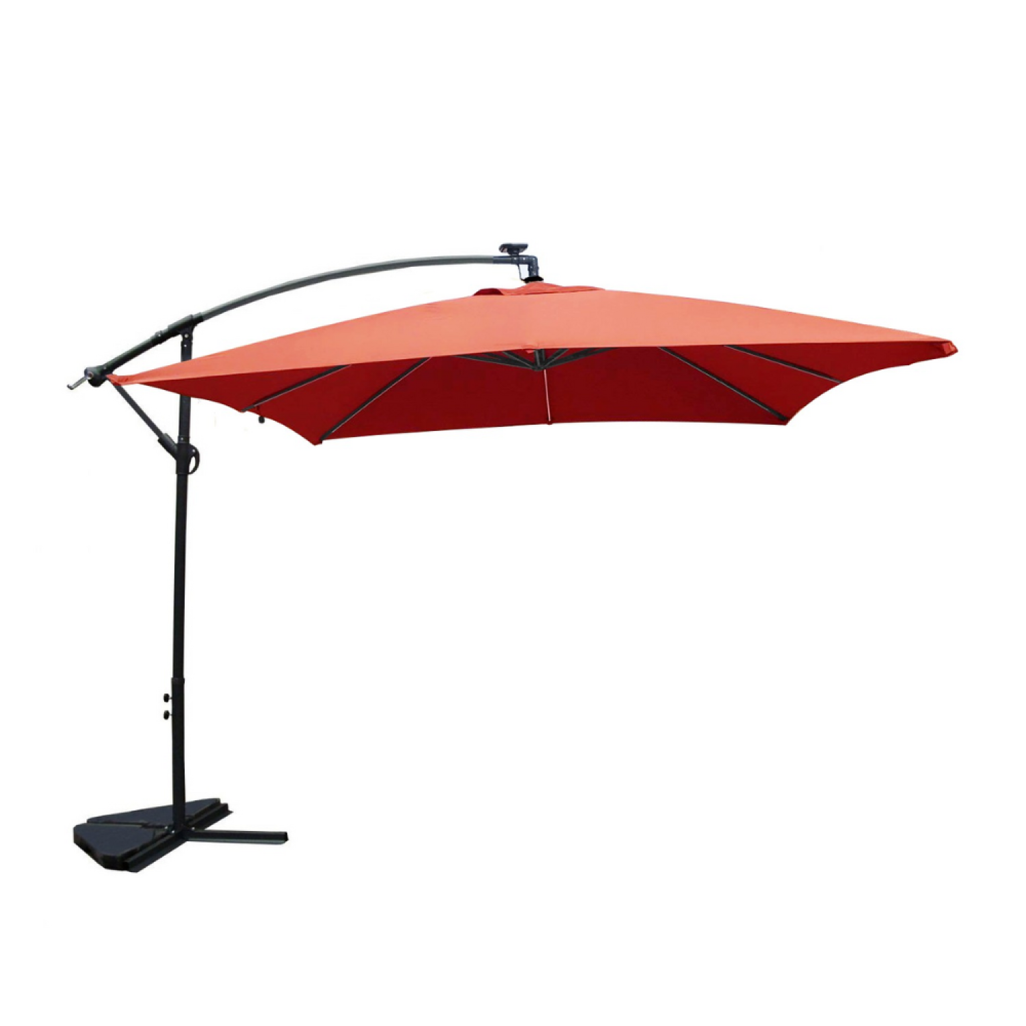 CONCEPT USINE Parasol terracotta droit carré 3 x 3 m led solenzara