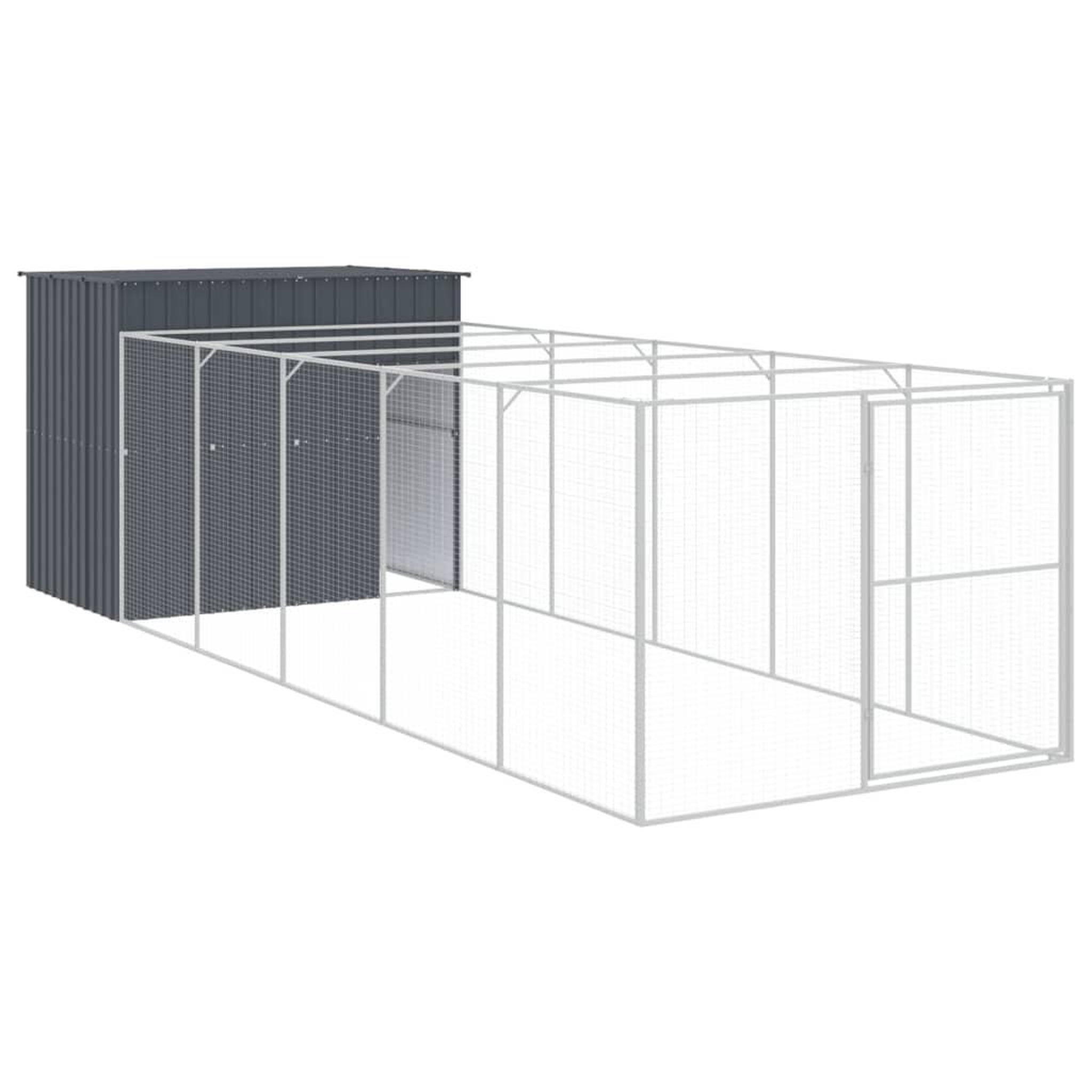 Voir la diapositive 2 : VIDAXL Niche pour chien avec cour anthracite 214x661x181 cm
