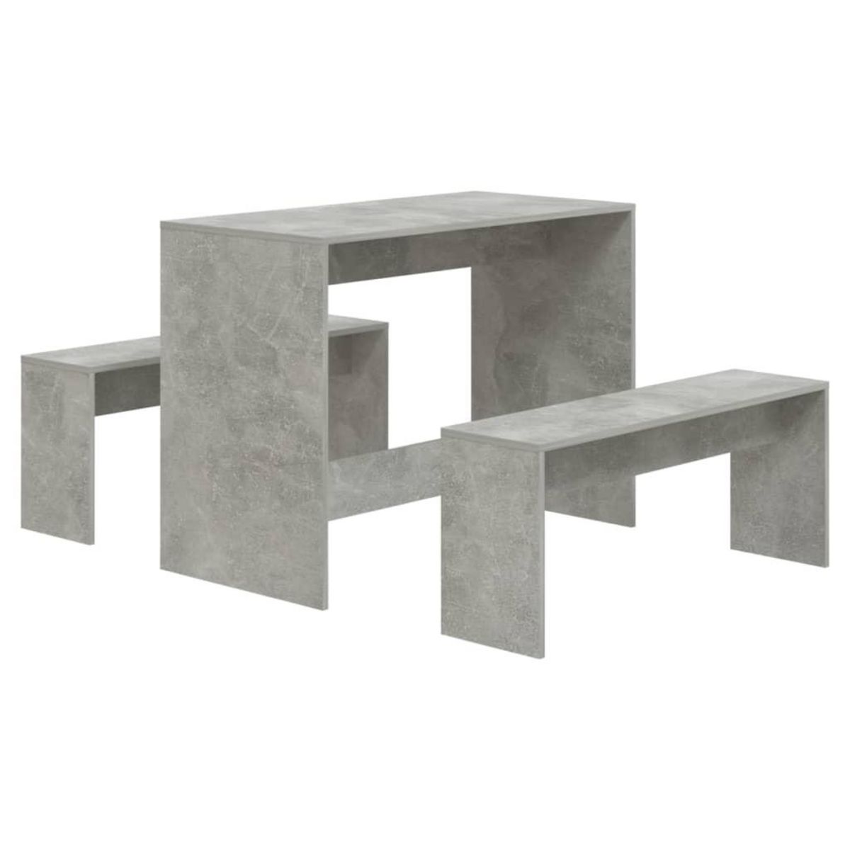 VIDAXL Ensemble a manger 3 pcs Gris beton Bois d'ingenierie