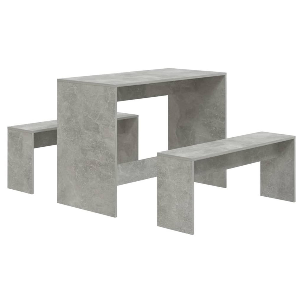 VIDAXL Ensemble a manger 3 pcs Gris beton Bois d'ingenierie