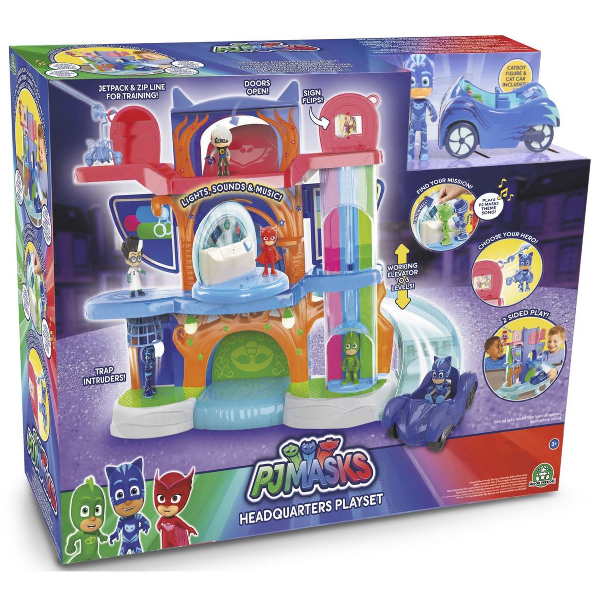 GIOCHI PREZIOSI Playset quartier général deluxe avec voiture et figurine - Pyjamasques 