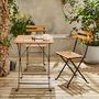Voir la diapositive 5 : SWEEEK Table de bistrot pliante bois d'acacia et métal + 2 assises 55 x 54 cm