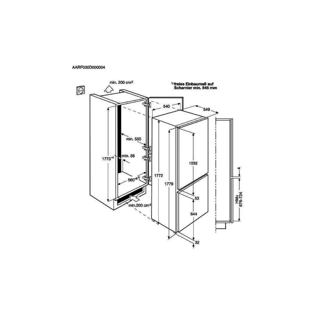 ELECTROLUX Réfrigérateur combiné encastrable ENT6TE18S TwinTech
