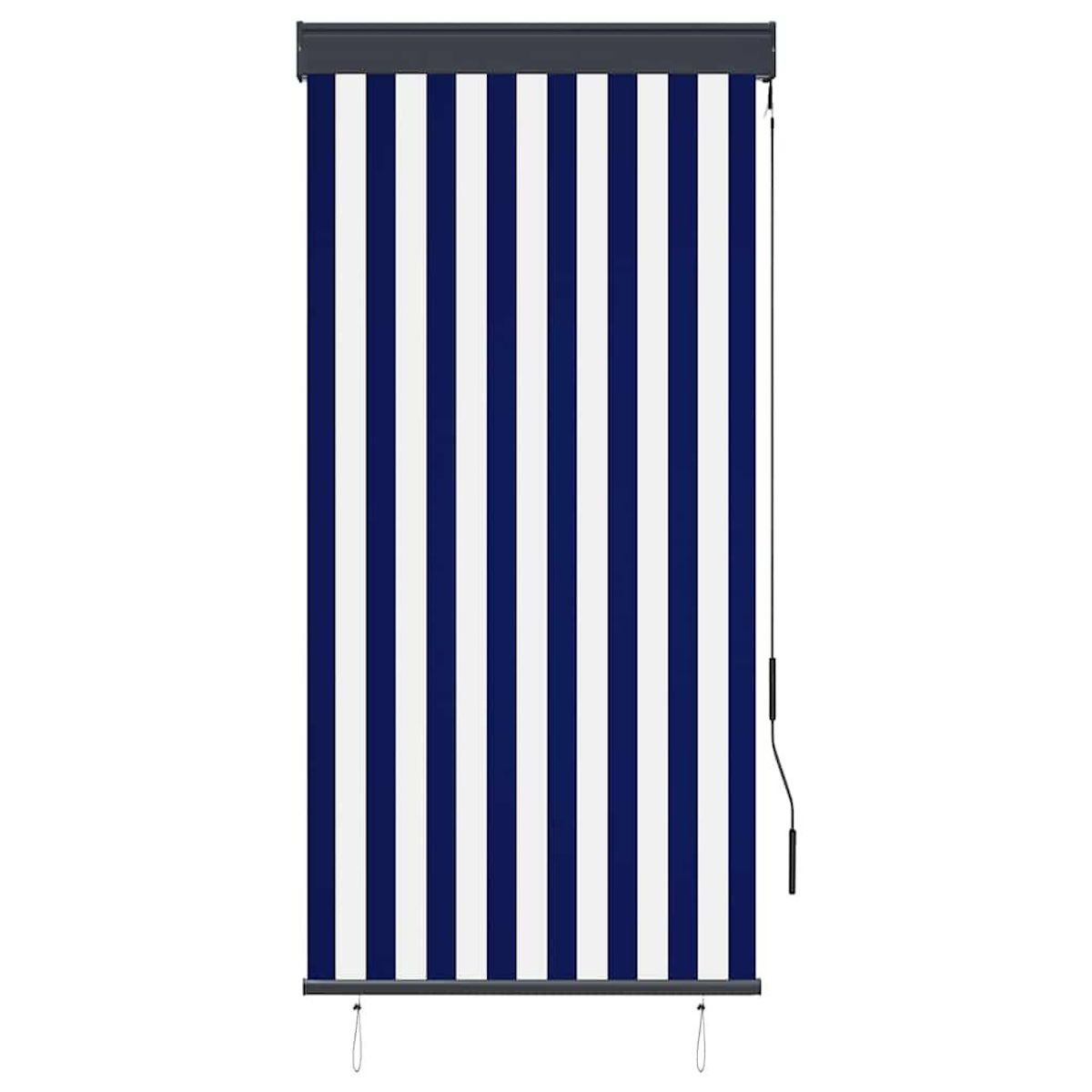VIDAXL Store roulant d'exterieur 80x250 cm Bleu et blanc