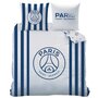 Voir la diapositive 2 : PSG Parure housse de couette en coton 57 fils PSG RAYURES