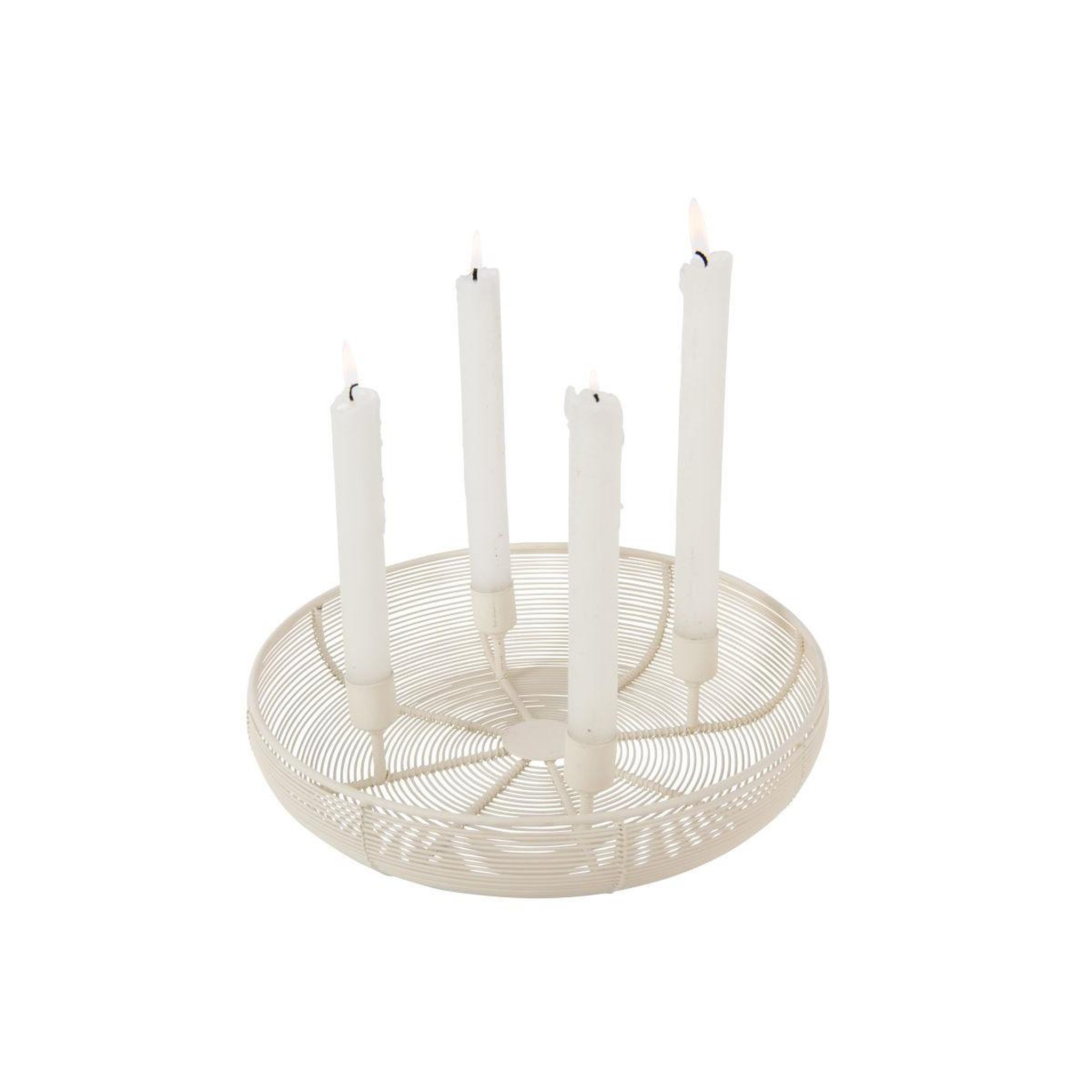 Voir la diapositive 2 : J-LINE Chandelier Ajouré en Métal  Winter  30cm Blanc