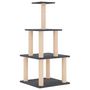 Voir la diapositive 2 : VIDAXL Arbre a chat avec griffoirs en sisal gris fonce 111 cm
