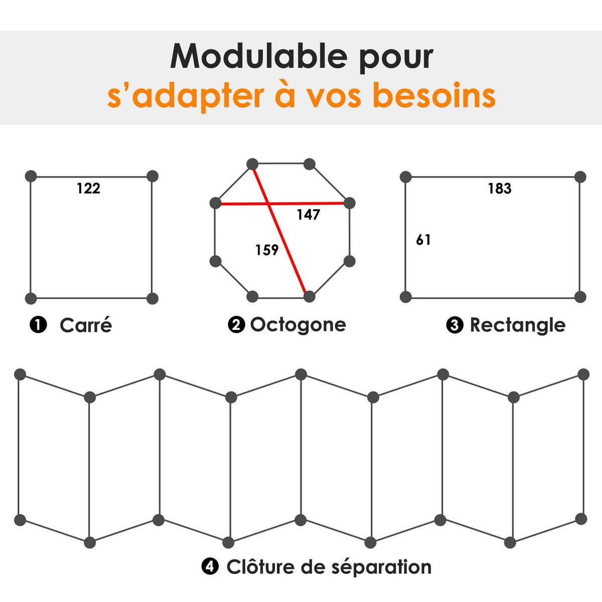 PAWHUT Parc enclos acier pour chien animaux 1 porte 8 panneaux 76L x 61l cm noir