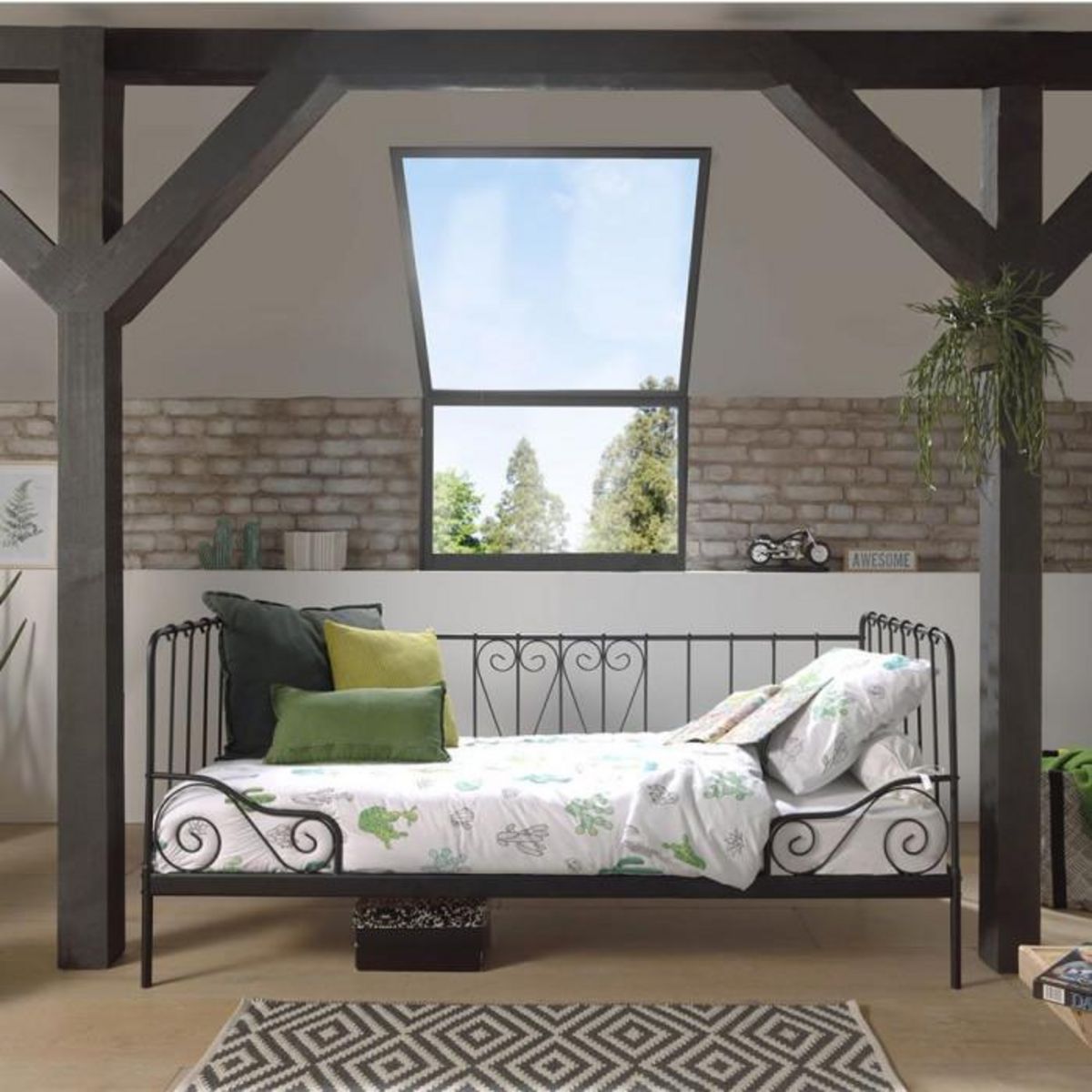 Paris Prix Lit Enfant Banquette  Alice  90x200cm Noir