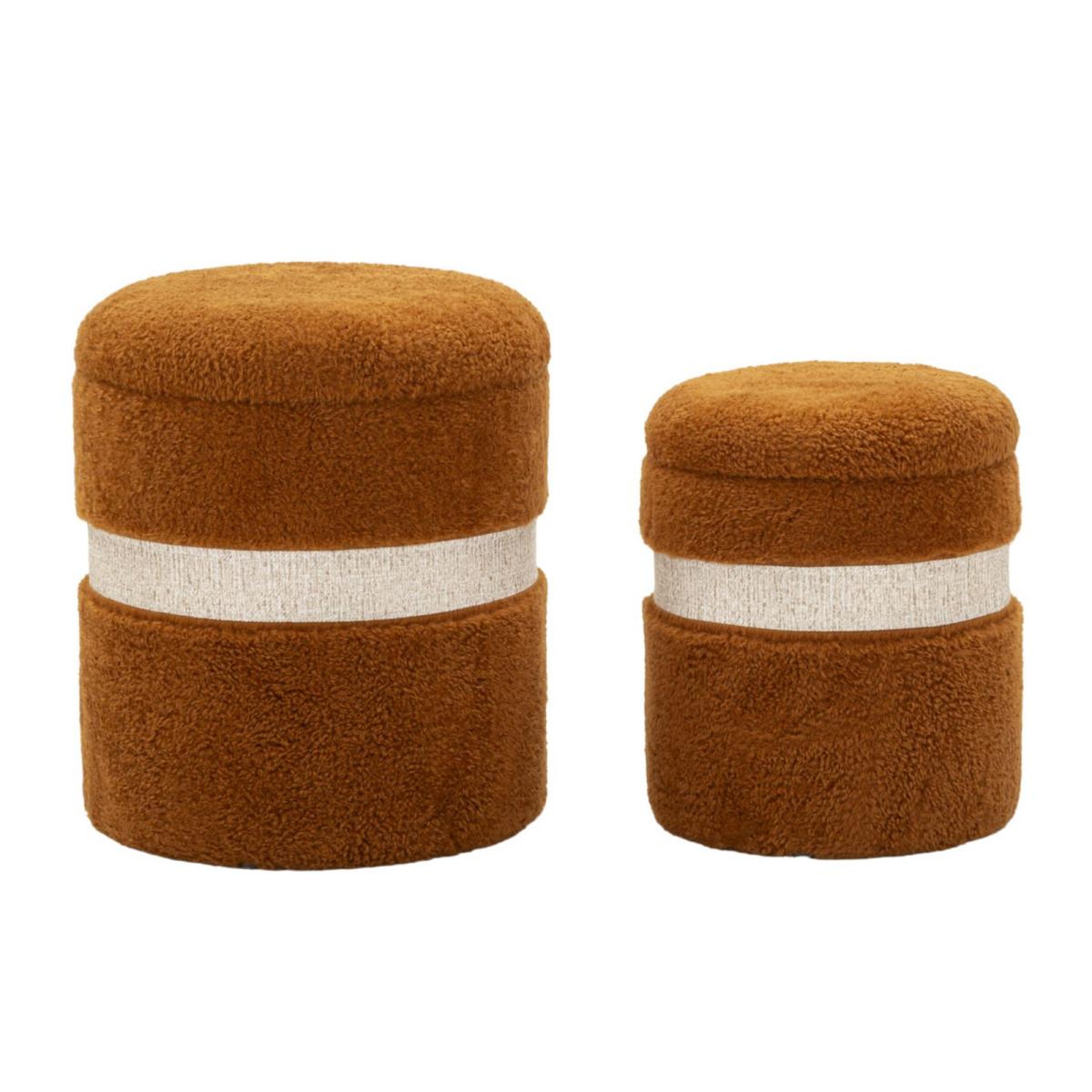 Paris Prix Lot de 2 poufs coffres  saint moritz  47cm marron