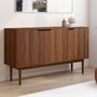 Voir la diapositive 2 : ID MARKET Buffet vintage 140 cm VIGGO 3 portes effet noyer