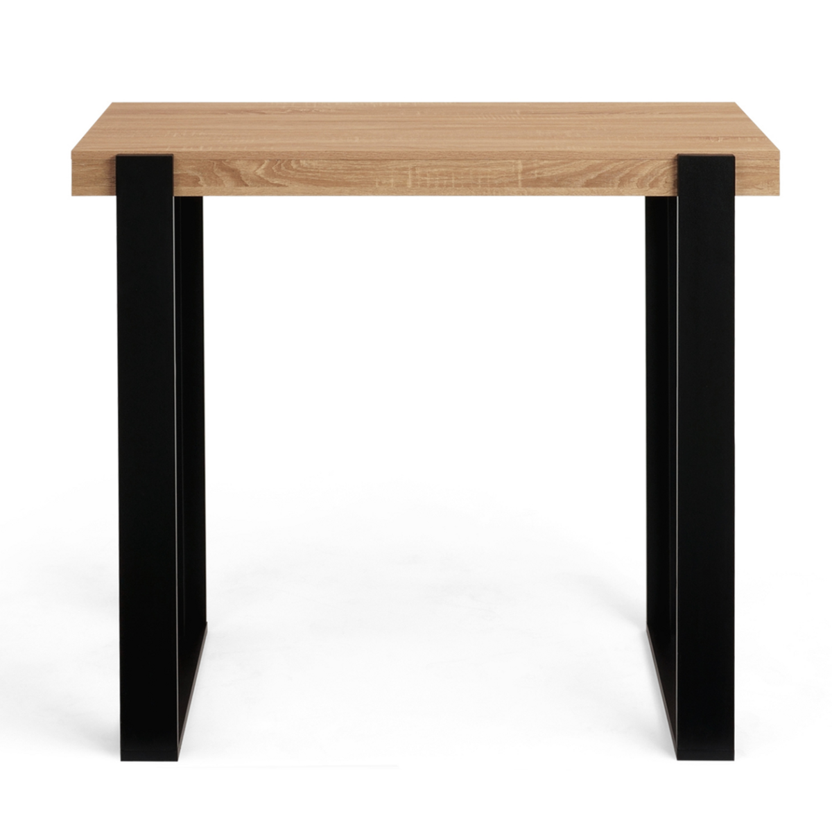 ID MARKET Table haute de bar PHOENIX bois et noir 113 cm
