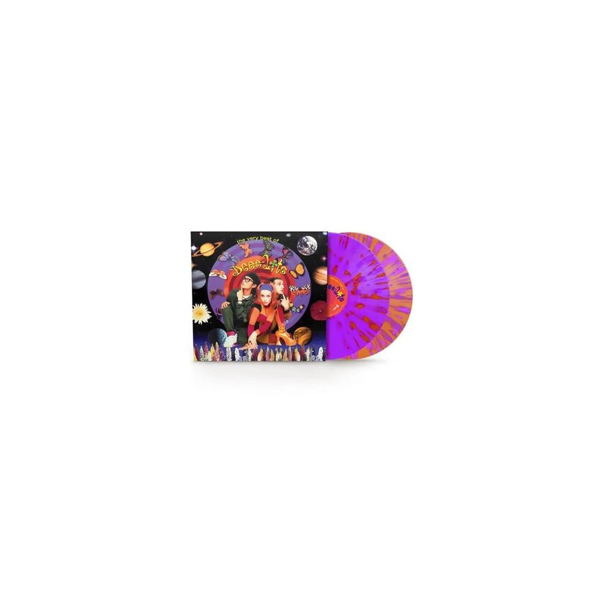 Vinyle 2lp édition limitée deee-lite the very best of deee-lite violet et orange