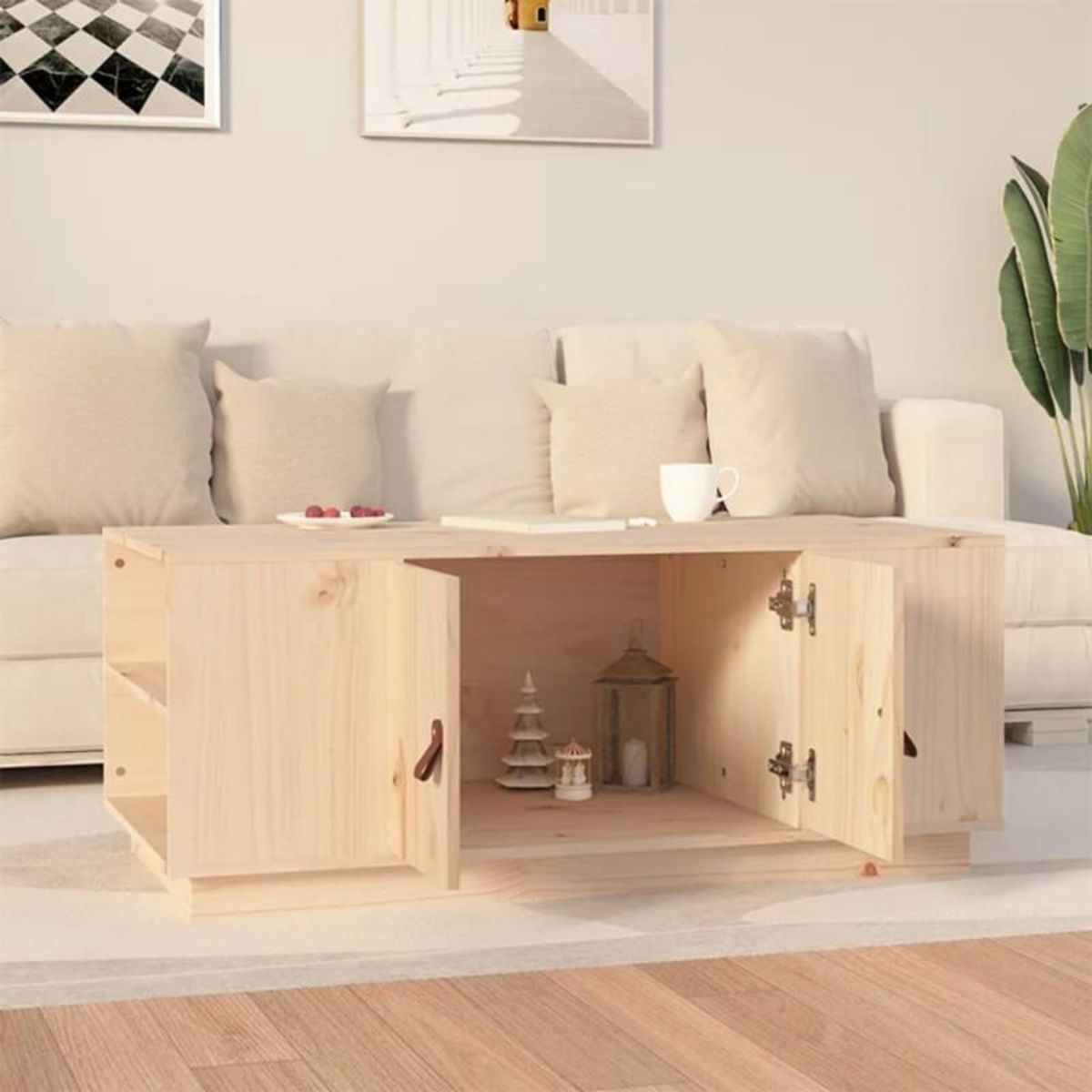 VIDAXL Table basse 100x50x41 cm Bois massif de pin