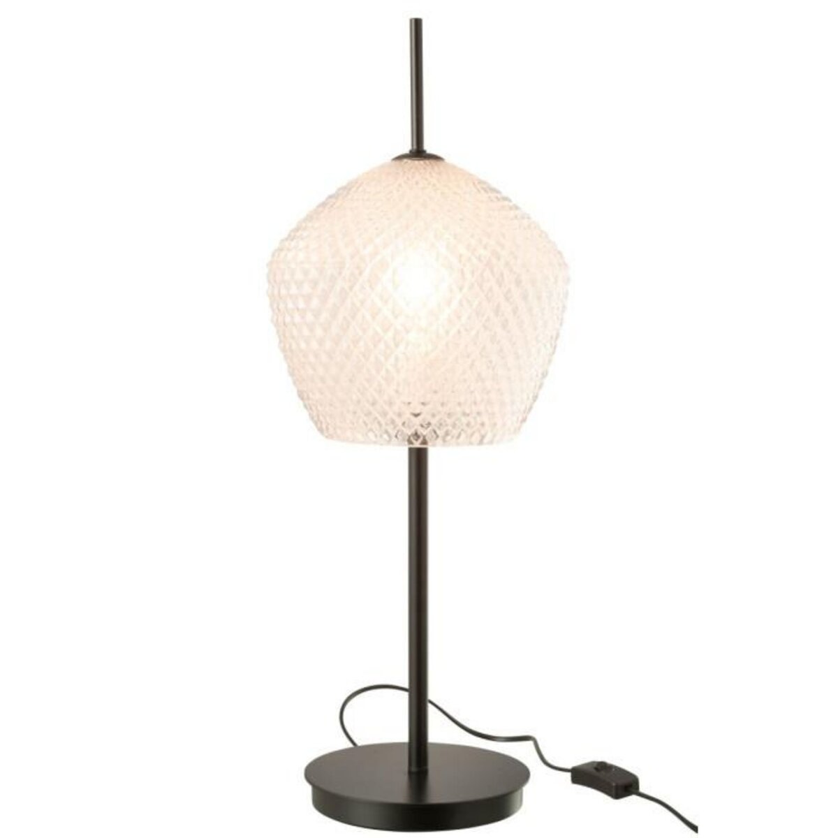 Paris Prix Lampe à Poser en Verre Design  Jenna  60cm Blanc