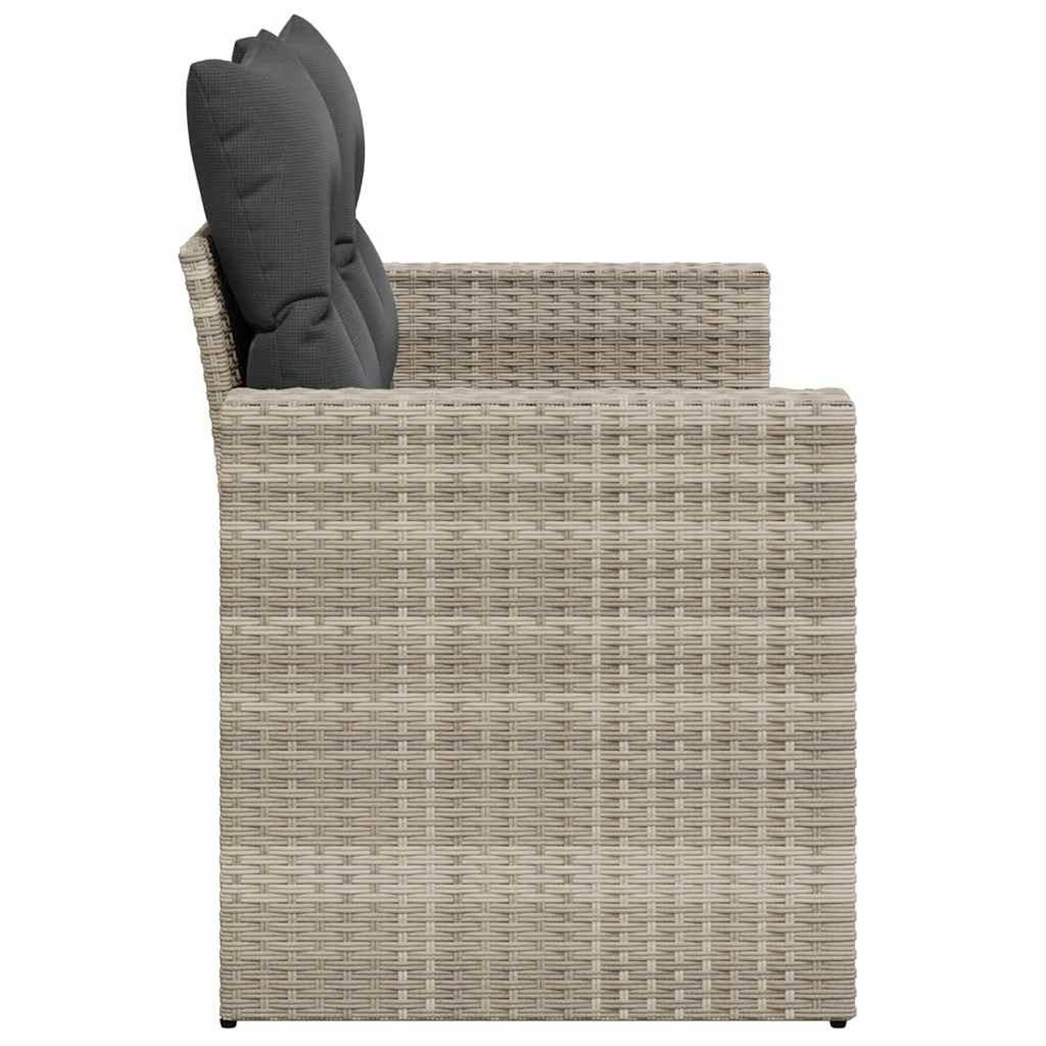 Voir la diapositive 5 : VIDAXL Canape de jardin 2 places et coussins gris clair resine tressee