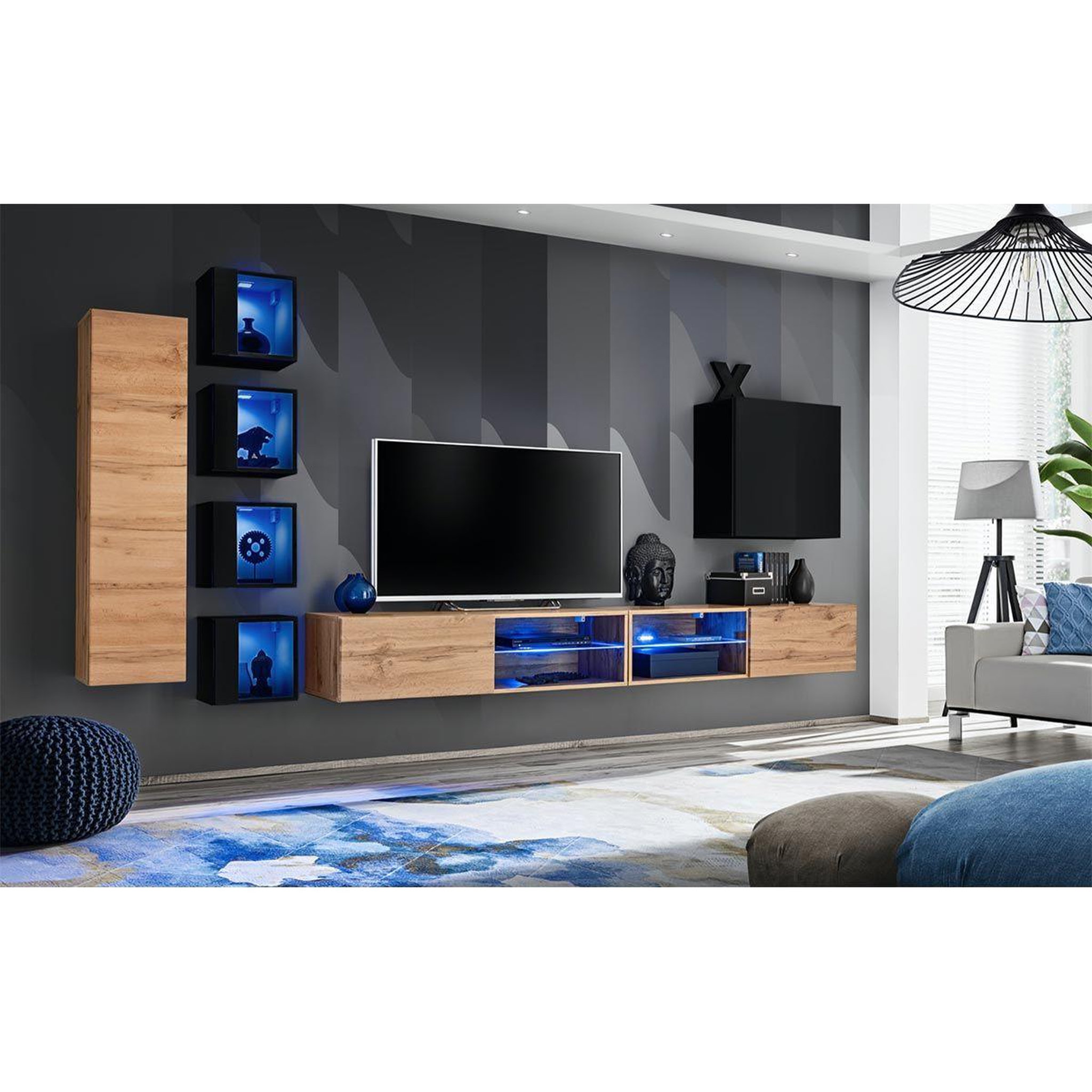 Voir la diapositive 2 : Paris Prix Ensemble meuble tv  switch xxvi  320cm naturel & noir