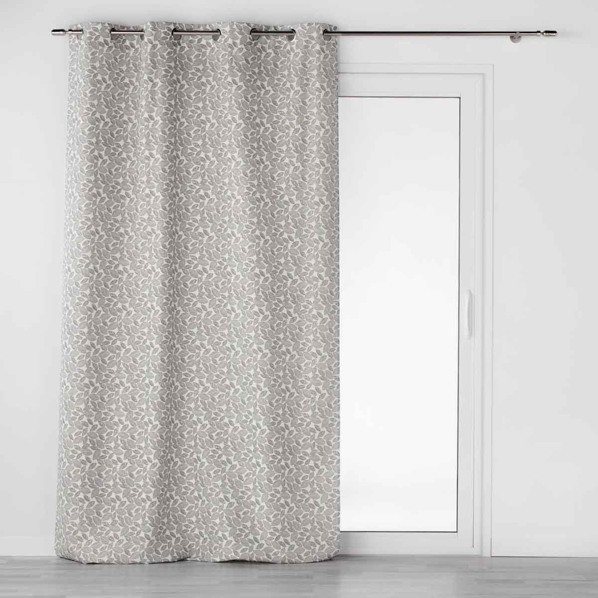 Douceur d'Intérieur Rideau à œillets imprimé  vilanelle  140x260cm gris