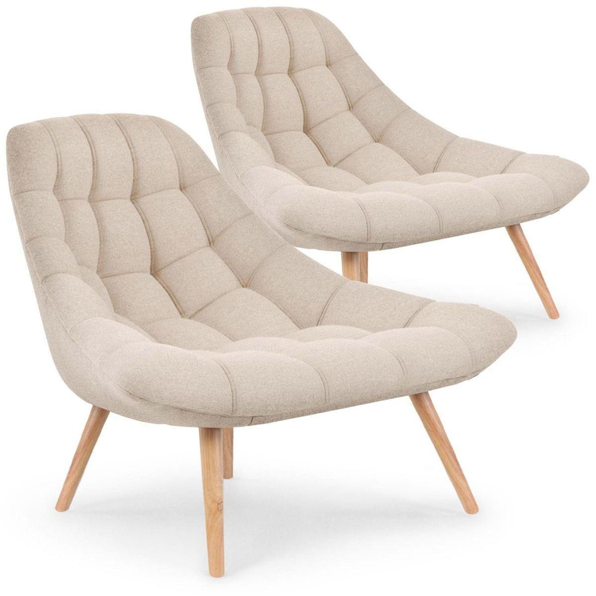 Paris Prix Lot de 2 Fauteuils Scandinaves  Johan  102cm Beige