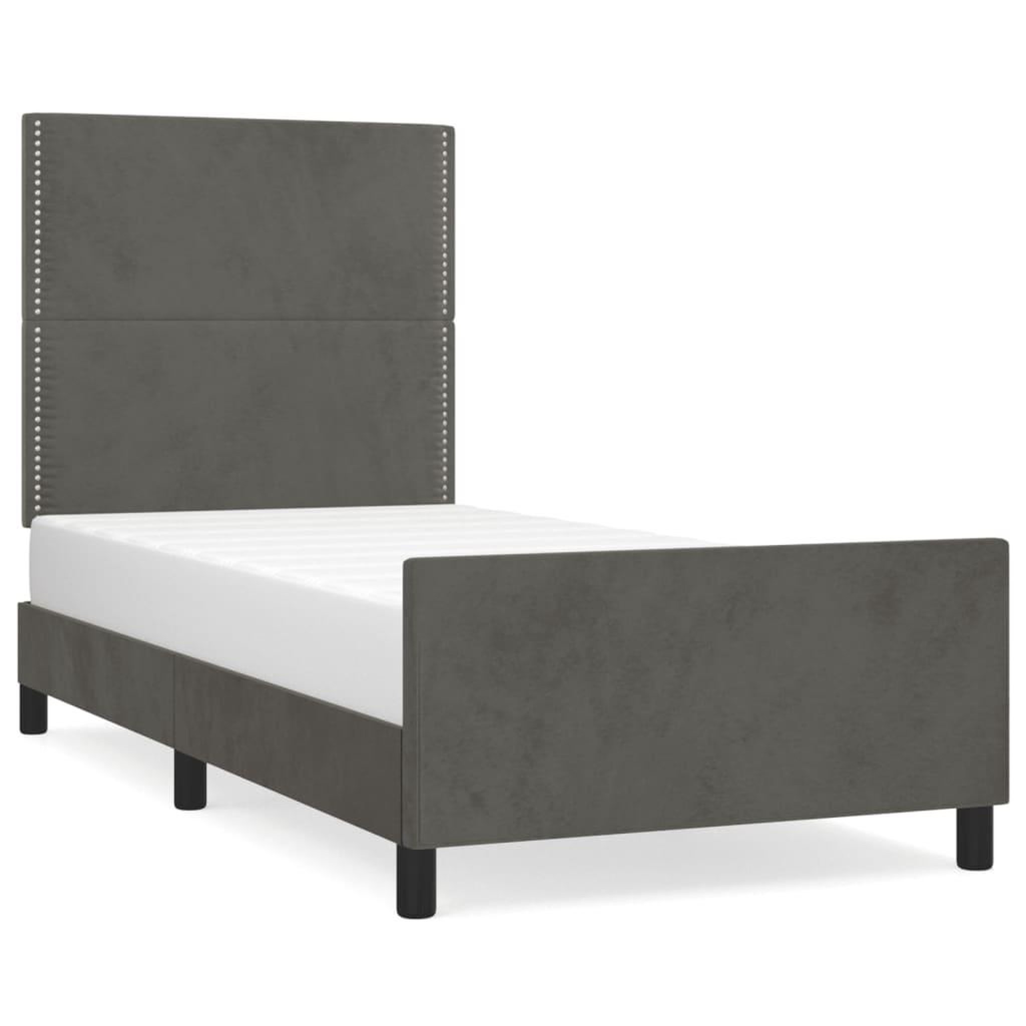 Voir la diapositive 2 : VIDAXL Cadre de lit sans matelas gris fonce 80x200 cm velours