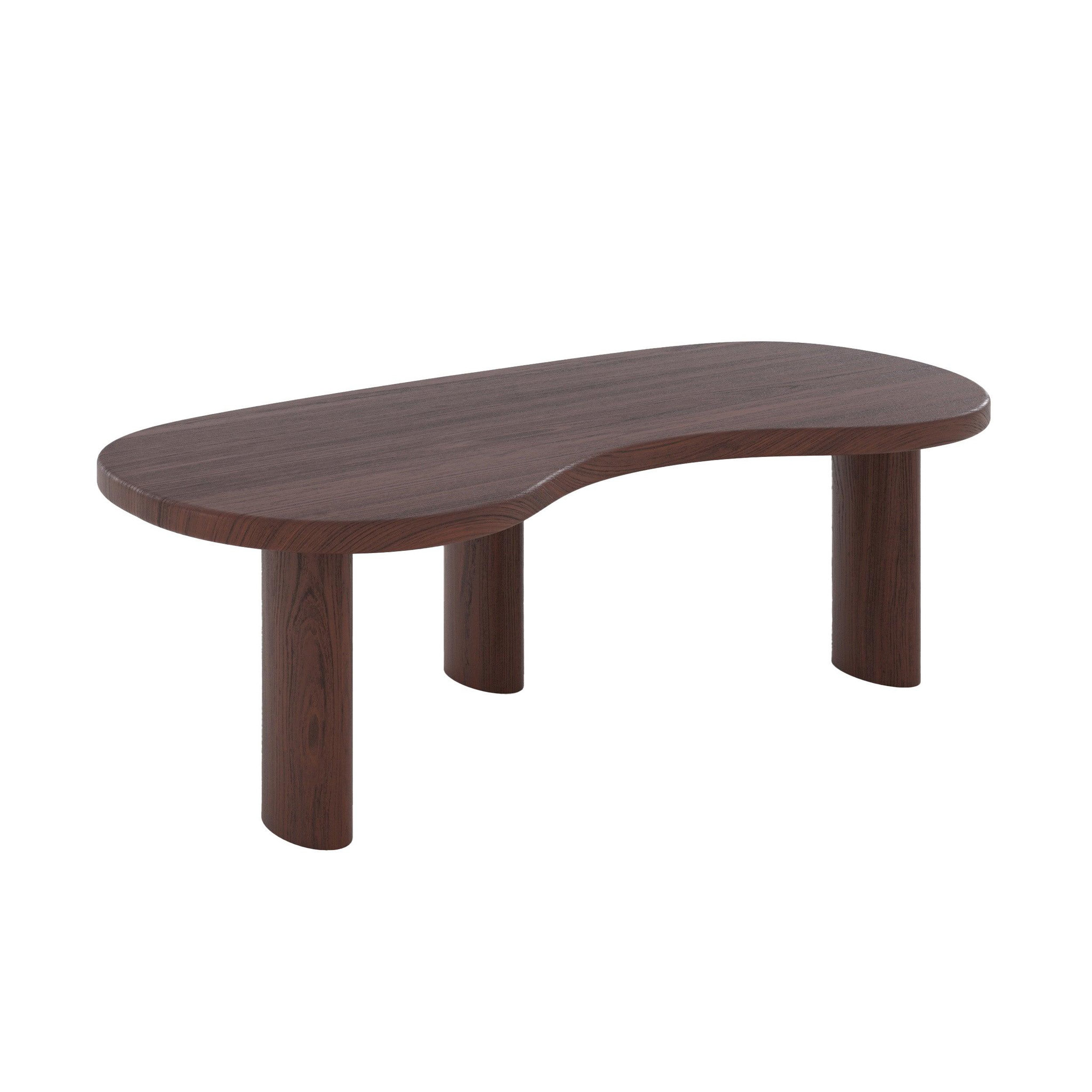MAISON PAVANE Table basse organique en bois massif de mindi foncé-brandan