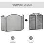 Voir la diapositive 5 : HOMCOM Pare-feu cheminée poêle - pare-étincelles 3 volets pliables - dim. 128L x 2l x 76H cm - métal noir