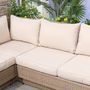 Voir la diapositive 4 : OUTSUNNY Ensemble salon de jardin d'angle 5 places style bohème chic résine aspect rotin effet bois beige