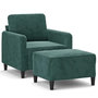 Voir la diapositive 2 : VIDAXL Fauteuil avec repose-pied Vert fonce 60 cm Velours