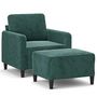 Voir la diapositive 2 : VIDAXL Fauteuil avec repose-pied Vert fonce 60 cm Velours