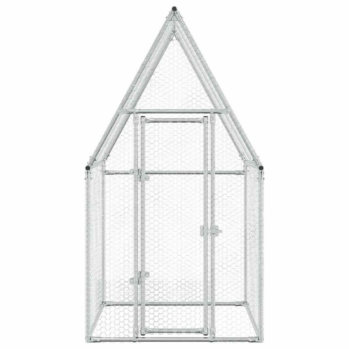 VIDAXL Cage pour poules argente 100x100x190 cm acier galvanise