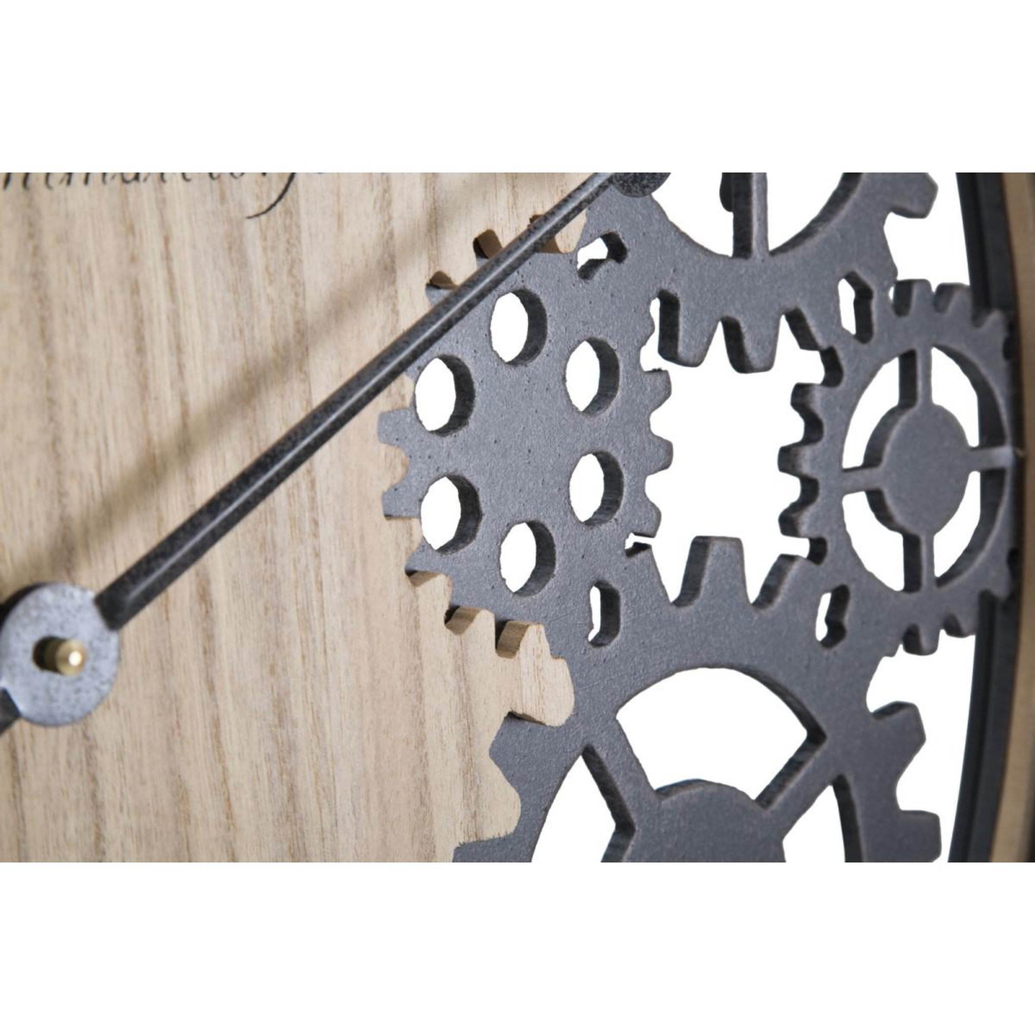 Voir la diapositive 3 : Paris Prix Horloge murale engrenage  grand hotel  60cm naturel & noir