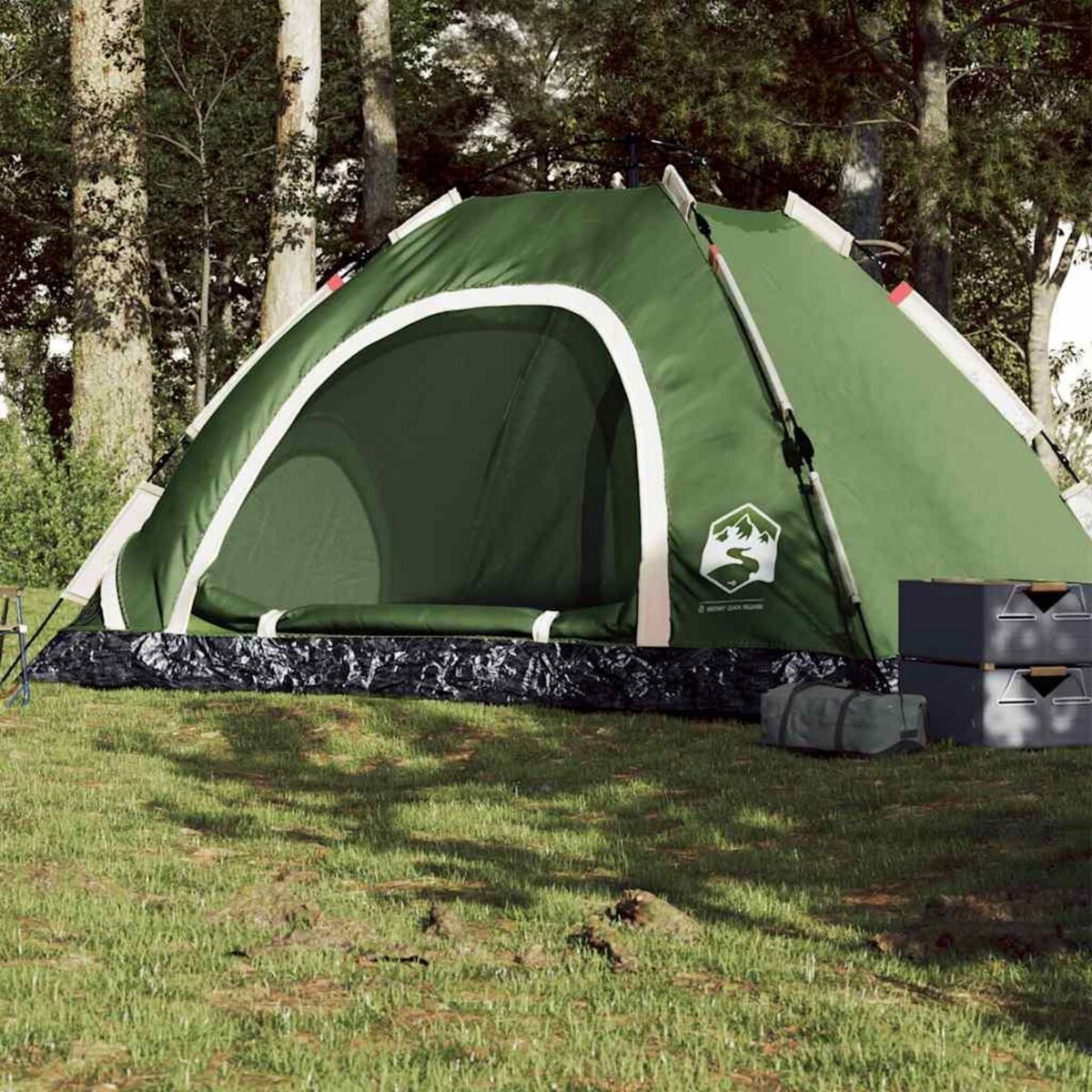 VIDAXL Tente de camping 5 personnes vert liberation rapide