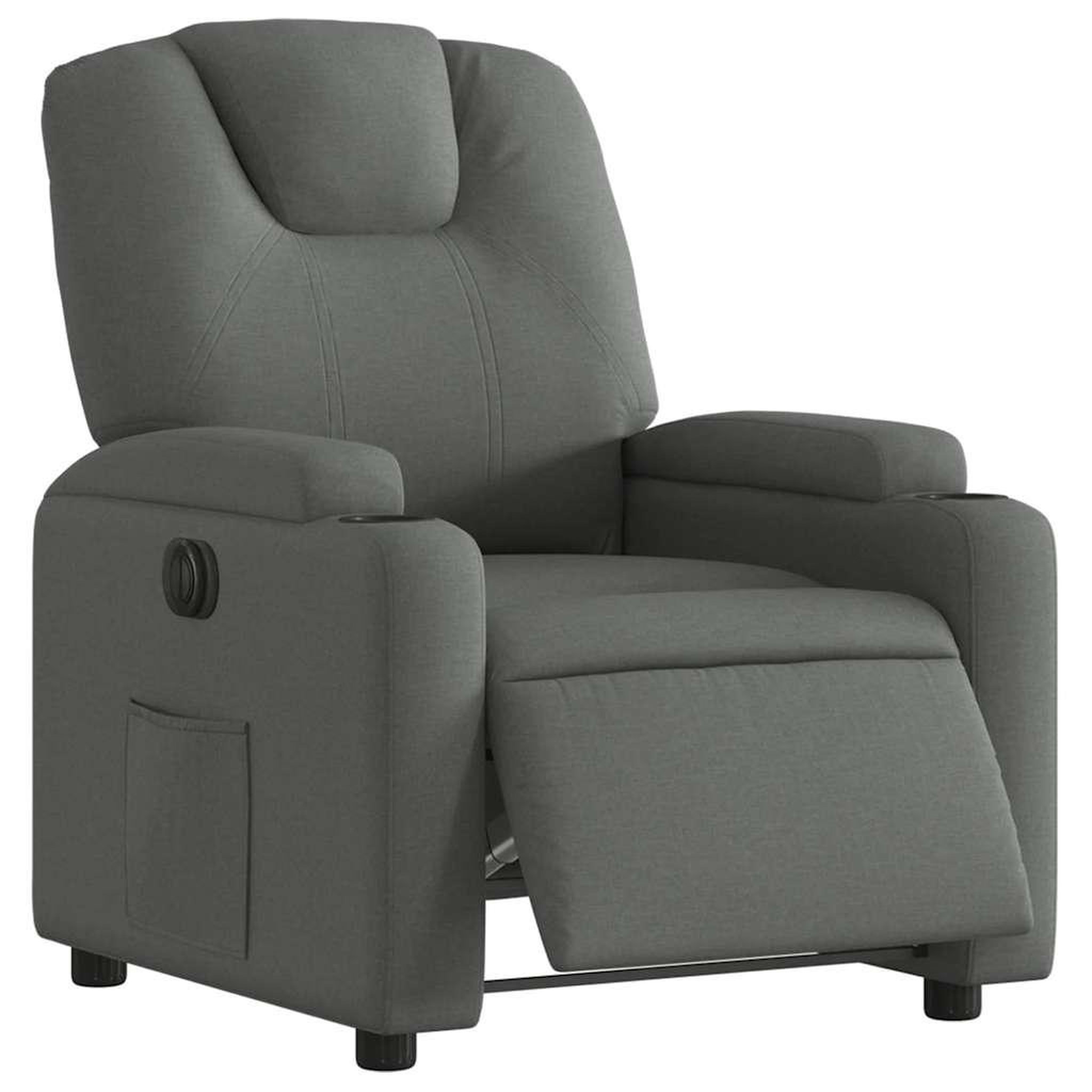 Voir la diapositive 3 : VIDAXL Fauteuil inclinable electrique Gris fonce Tissu