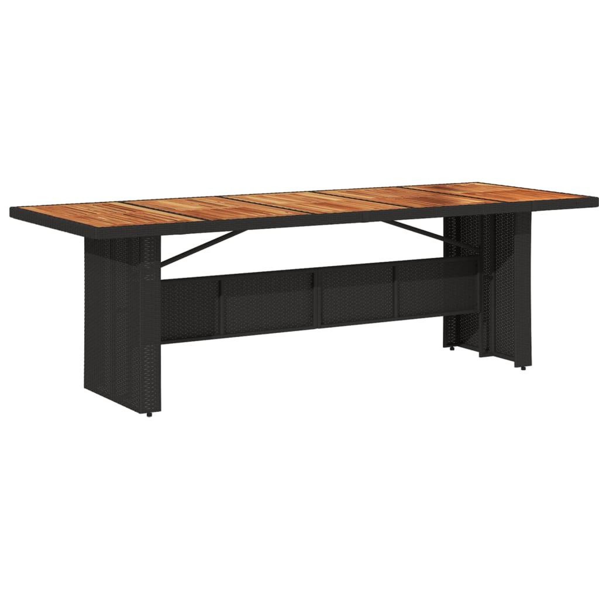 Voir la diapositive 2 : VIDAXL Table de jardin et dessus en bois d'acacia noir resine tressee