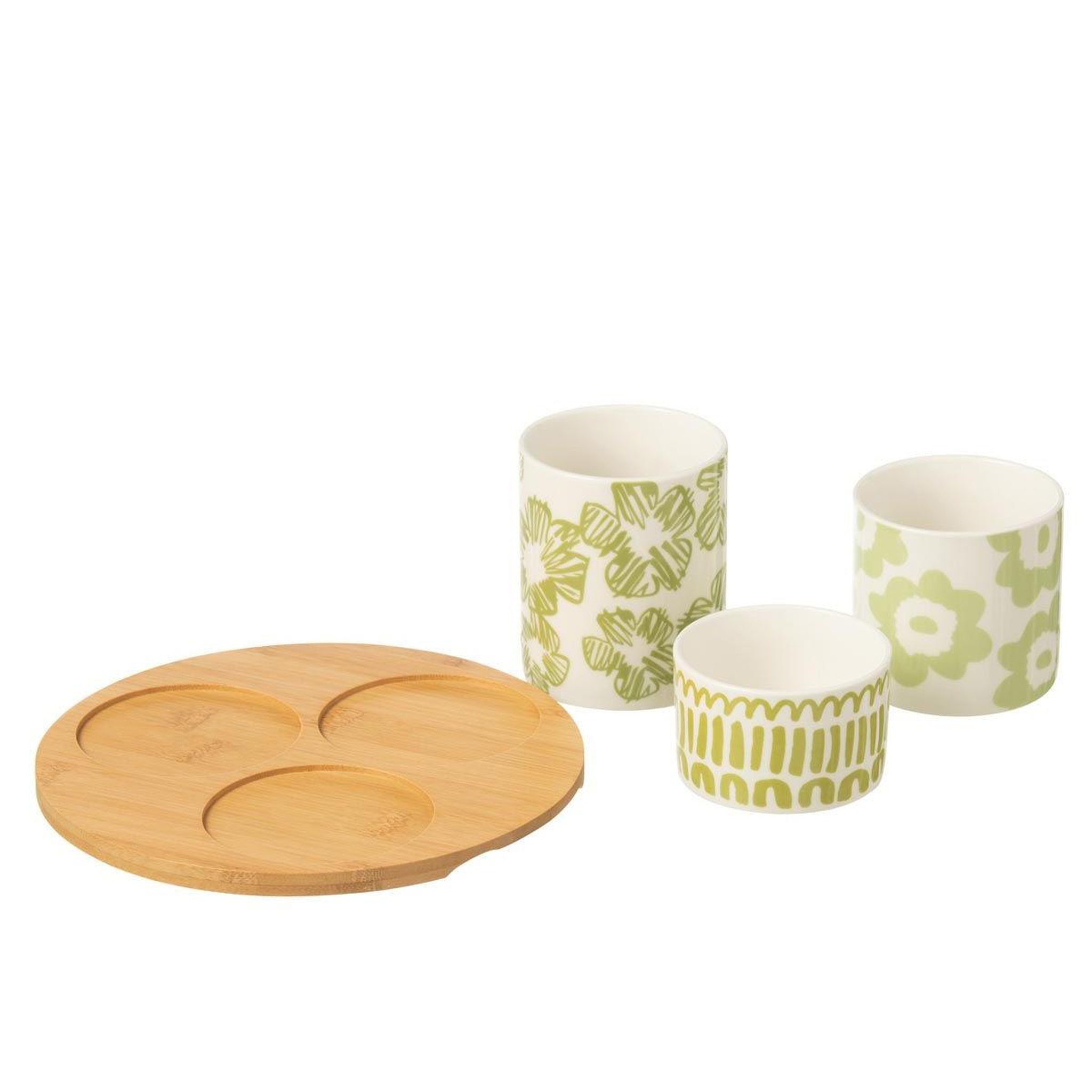 Voir la diapositive 2 : J-LINE Service apéritif 4 pièces  fiesta sud  20 cm vert
