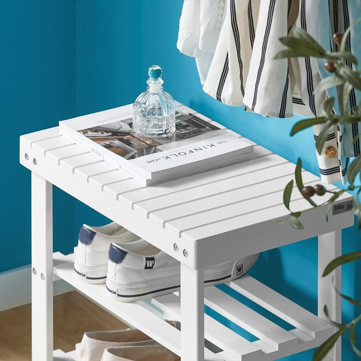 SOBUY SoBuy - Banc de rangement à chaussures avec 2 étagères - Nordique - FSR02-K